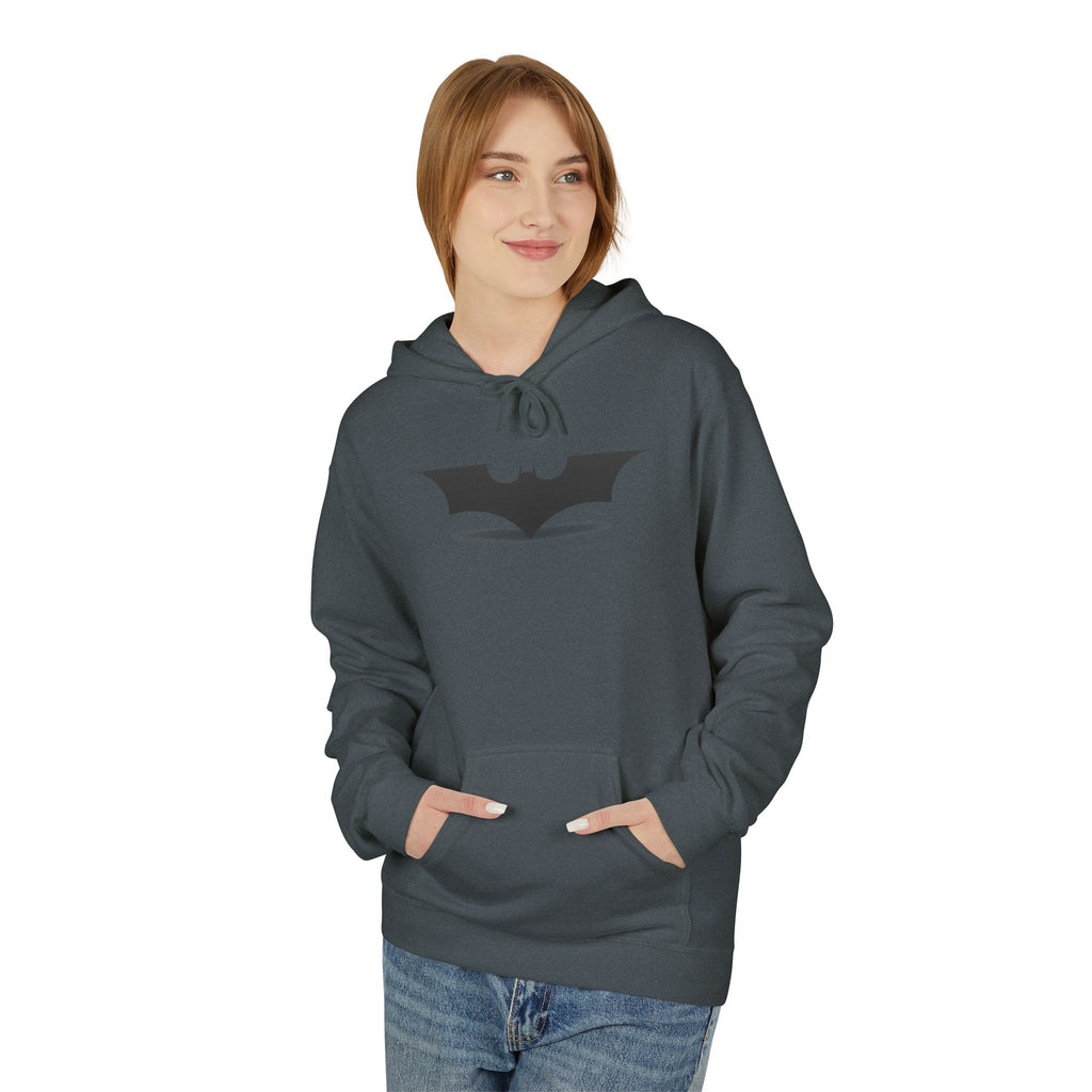 Bat Emblem Hoodie — Minimal Gothic Pullover