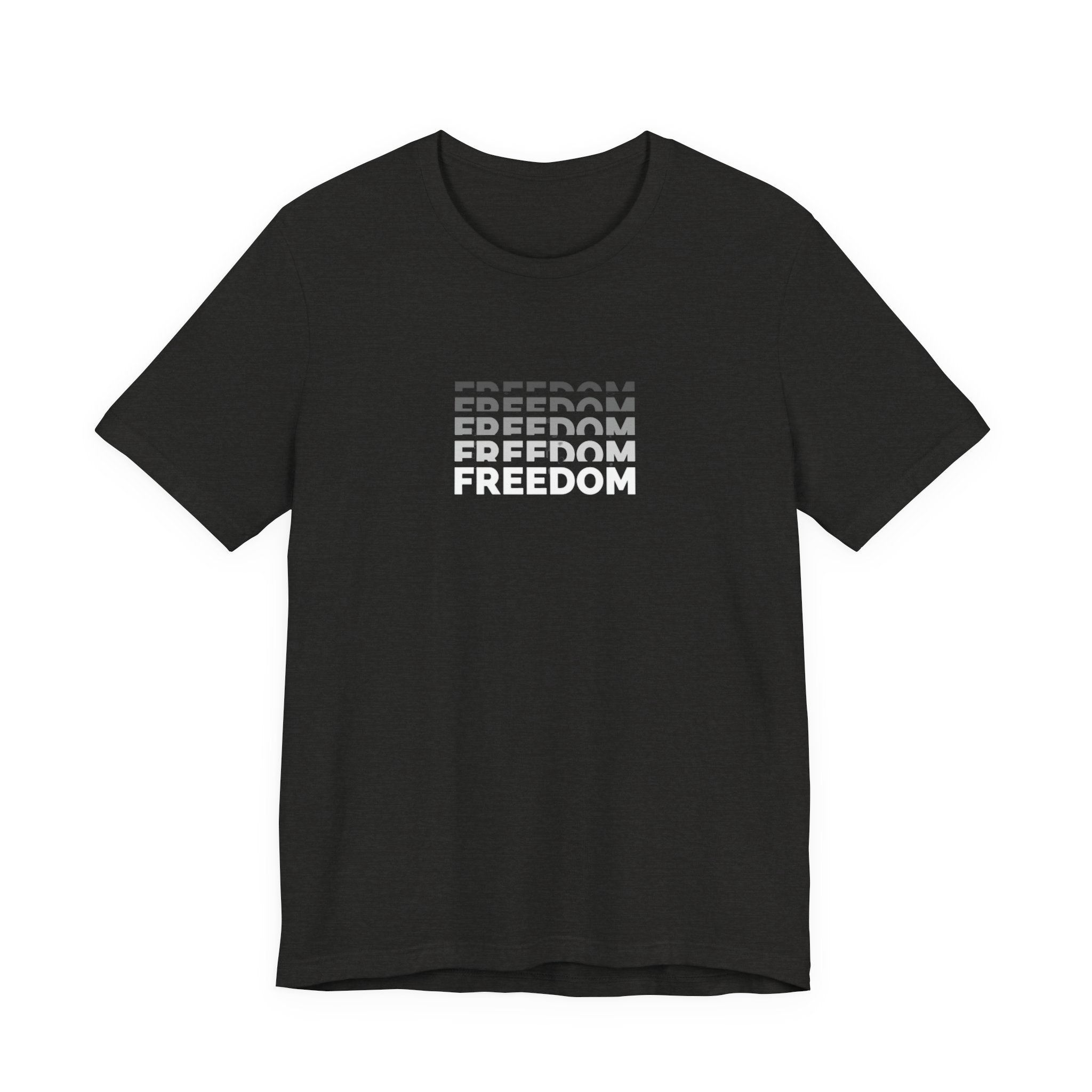 Freedom Repeat Graphic Tee - Minimalist Freedom Text Shirt