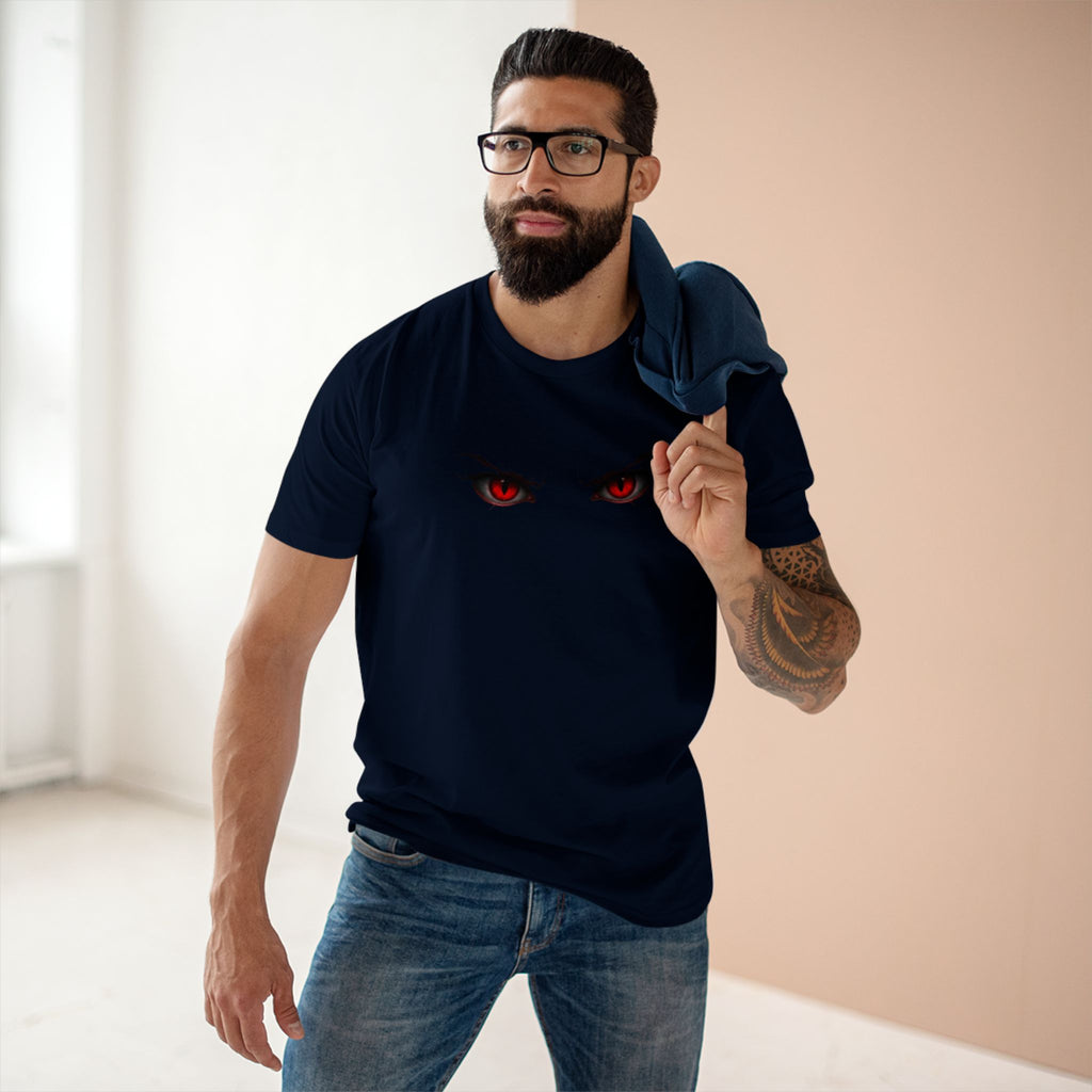 Anime Demon Eyes Tee — Red Back Graphic Naruto-Style Jutsu Shirt