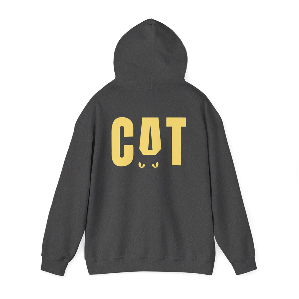 Hoodie — Yellow 'CAT' Back Graphic Pullover