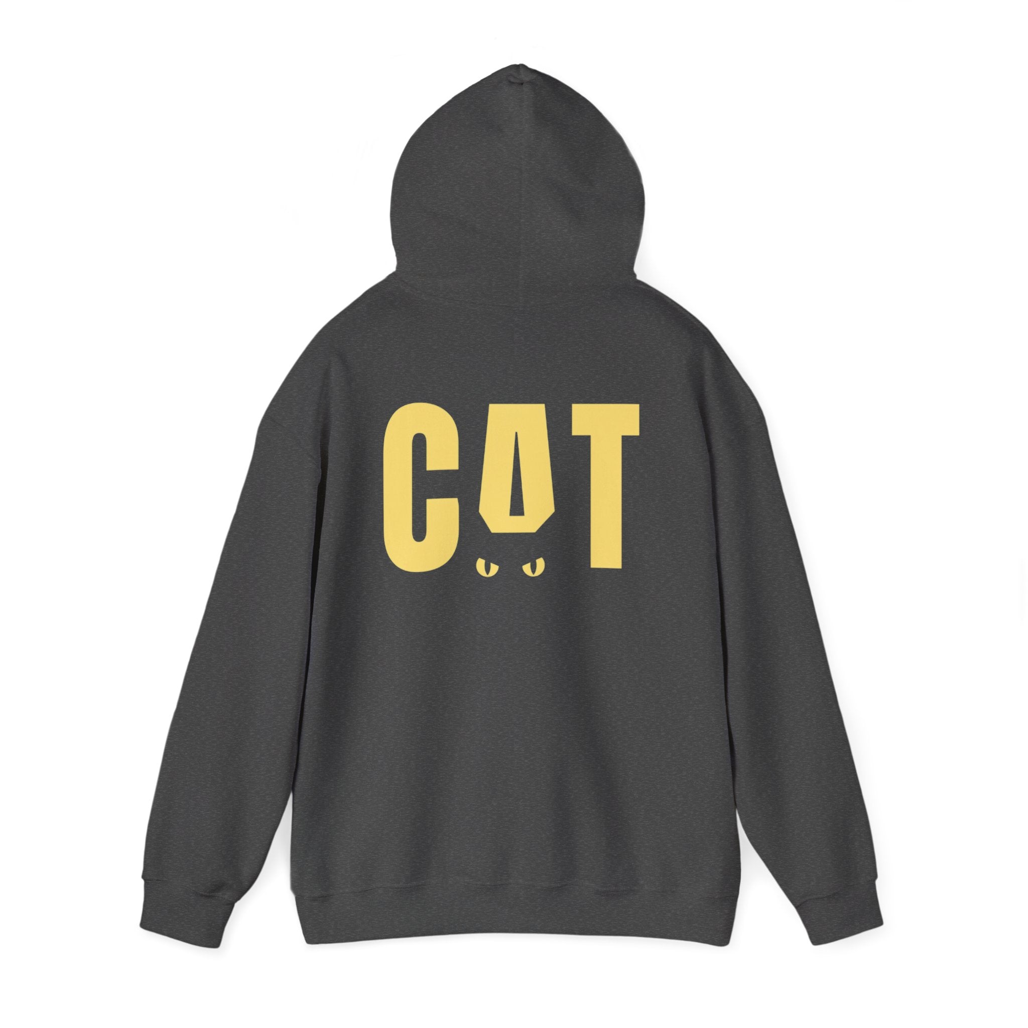 Hoodie — Yellow 'CAT' Back Graphic Pullover