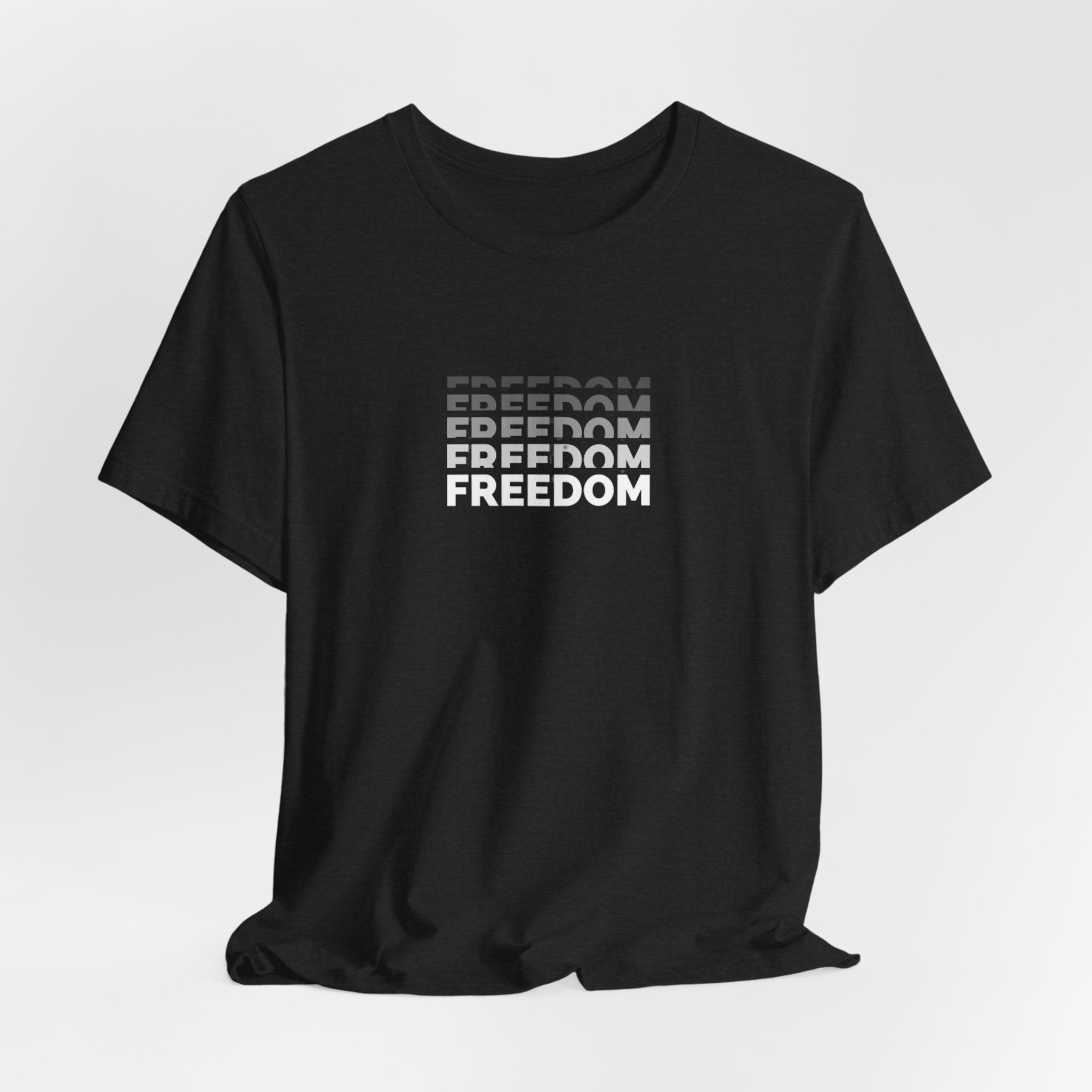 Freedom Repeat Graphic Tee - Minimalist Freedom Text Shirt