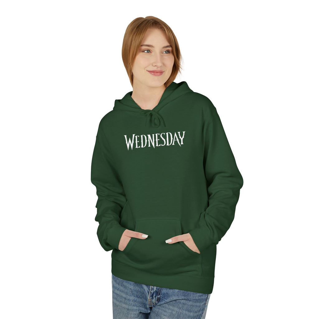 Wednesday Hoodie — Gothic Script Day-of-Week Pullover for Fans