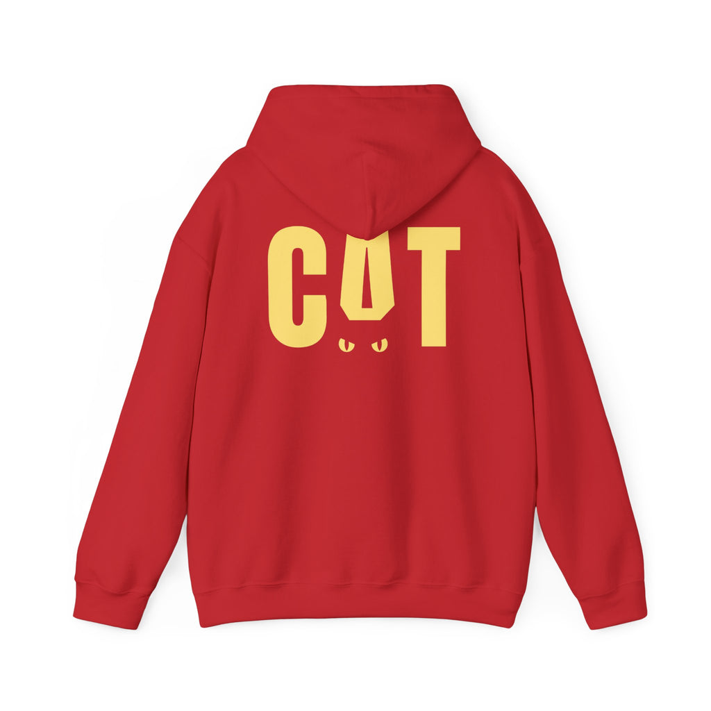 Hoodie — Yellow 'CAT' Back Graphic Pullover