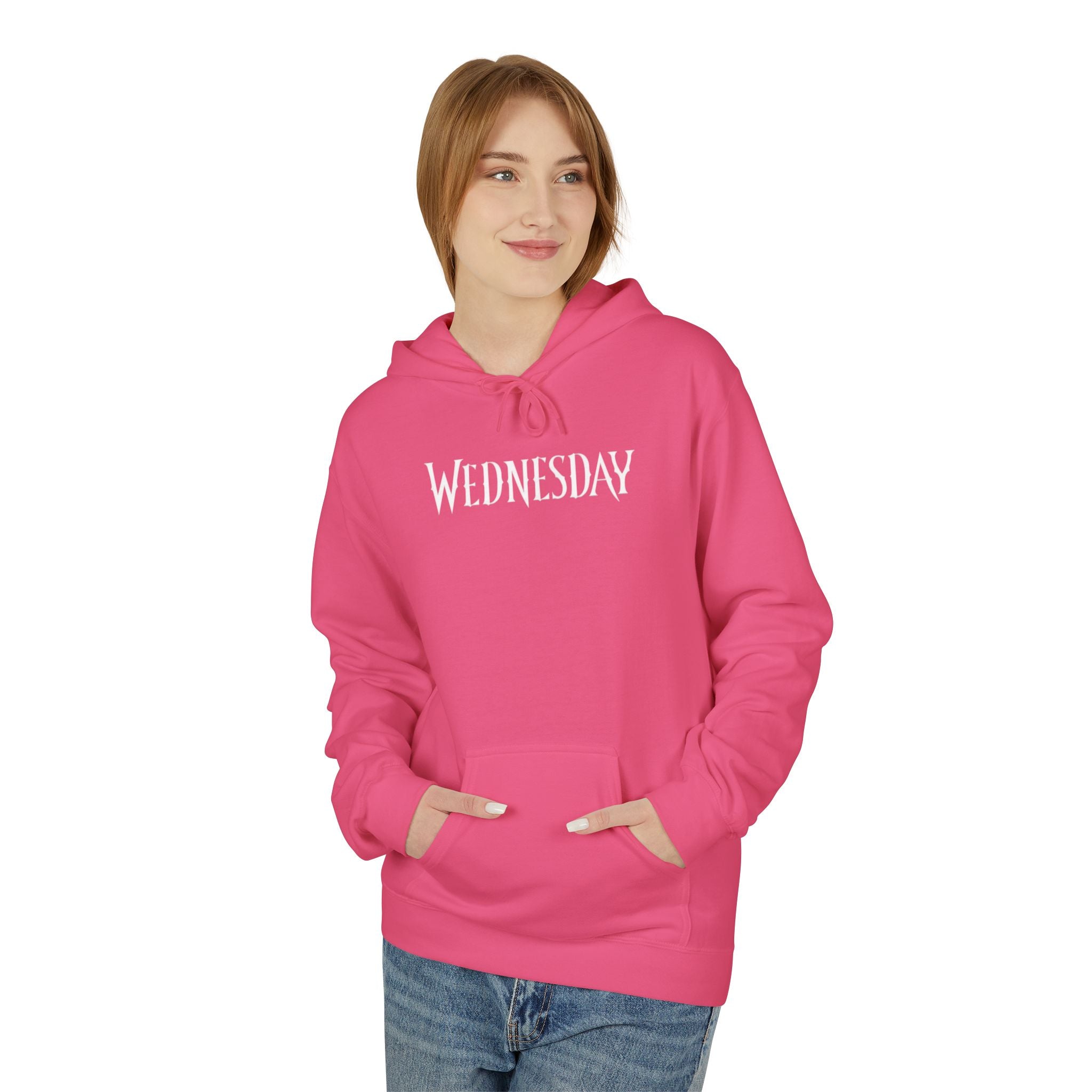 Wednesday Hoodie — Gothic Script Day-of-Week Pullover for Fans