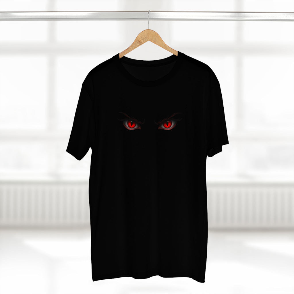 Anime Demon Eyes Tee — Red Back Graphic Naruto-Style Jutsu Shirt