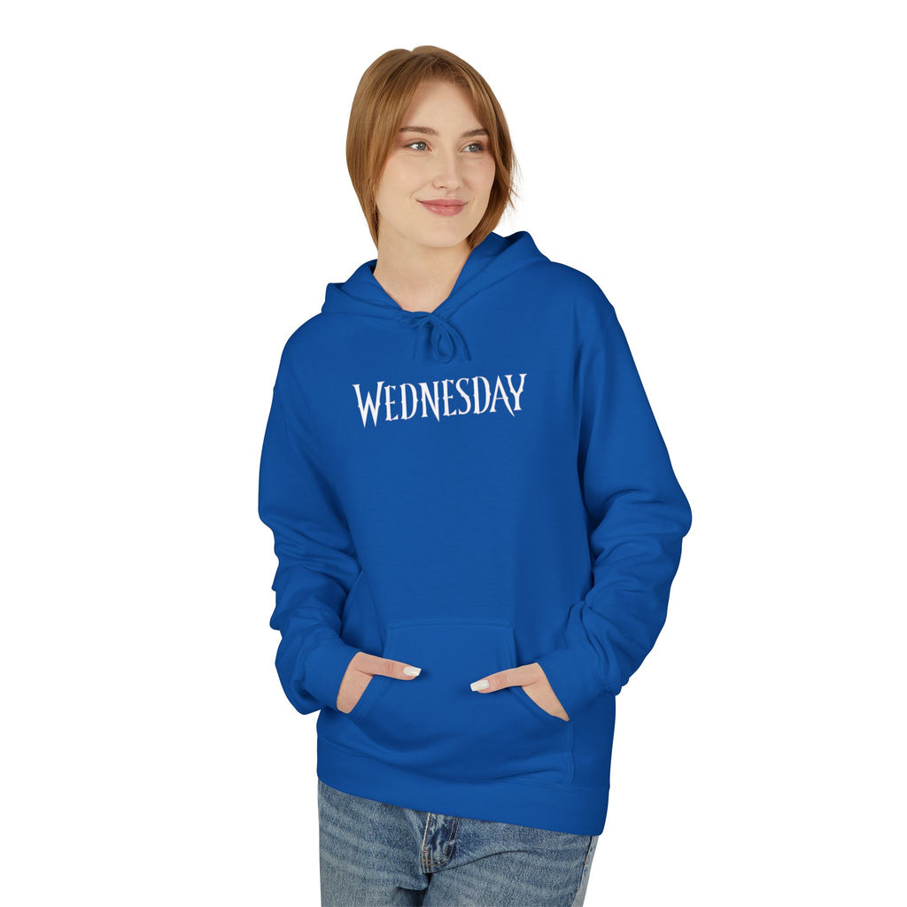 Wednesday Hoodie — Gothic Script Day-of-Week Pullover for Fans