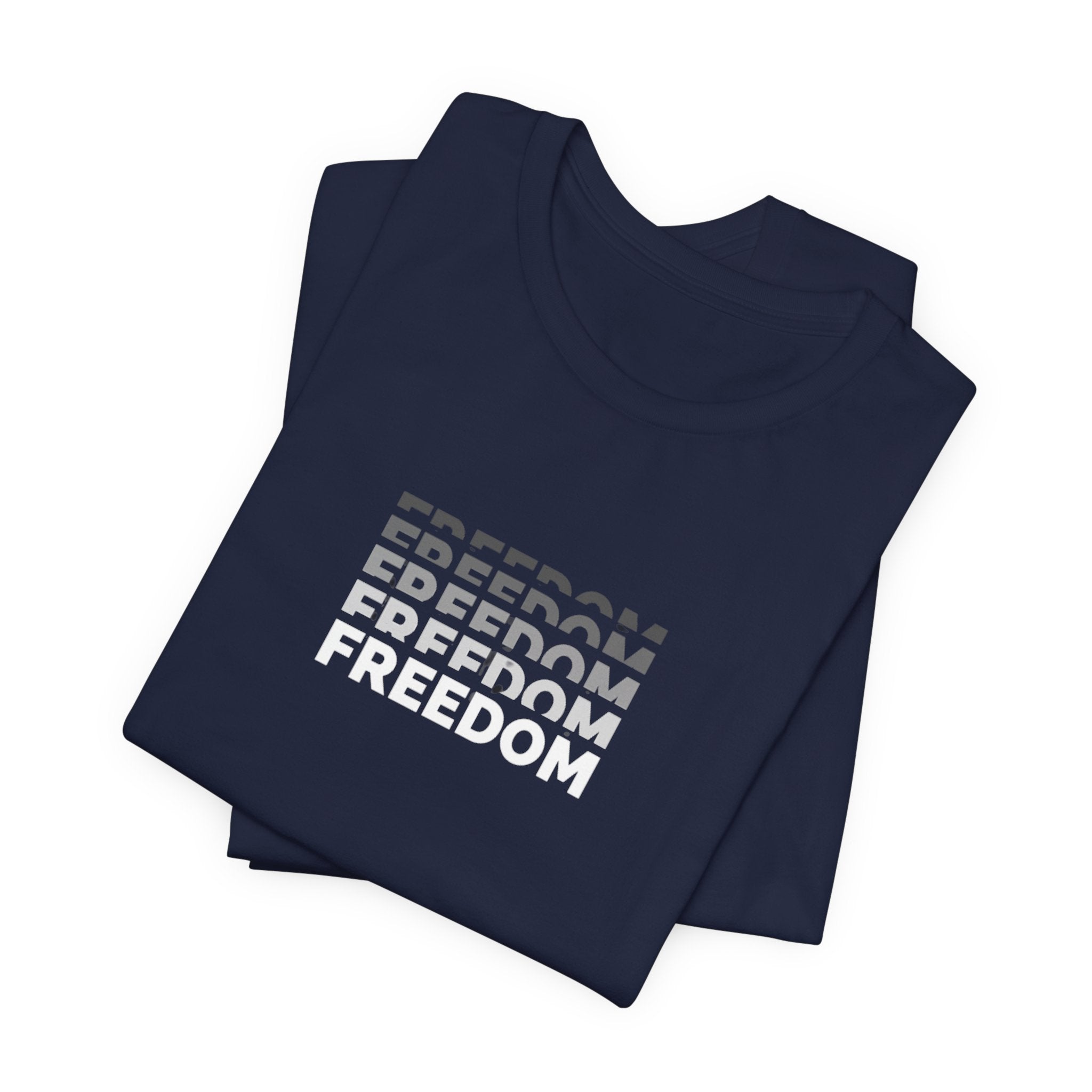 Freedom Repeat Graphic Tee - Minimalist Freedom Text Shirt