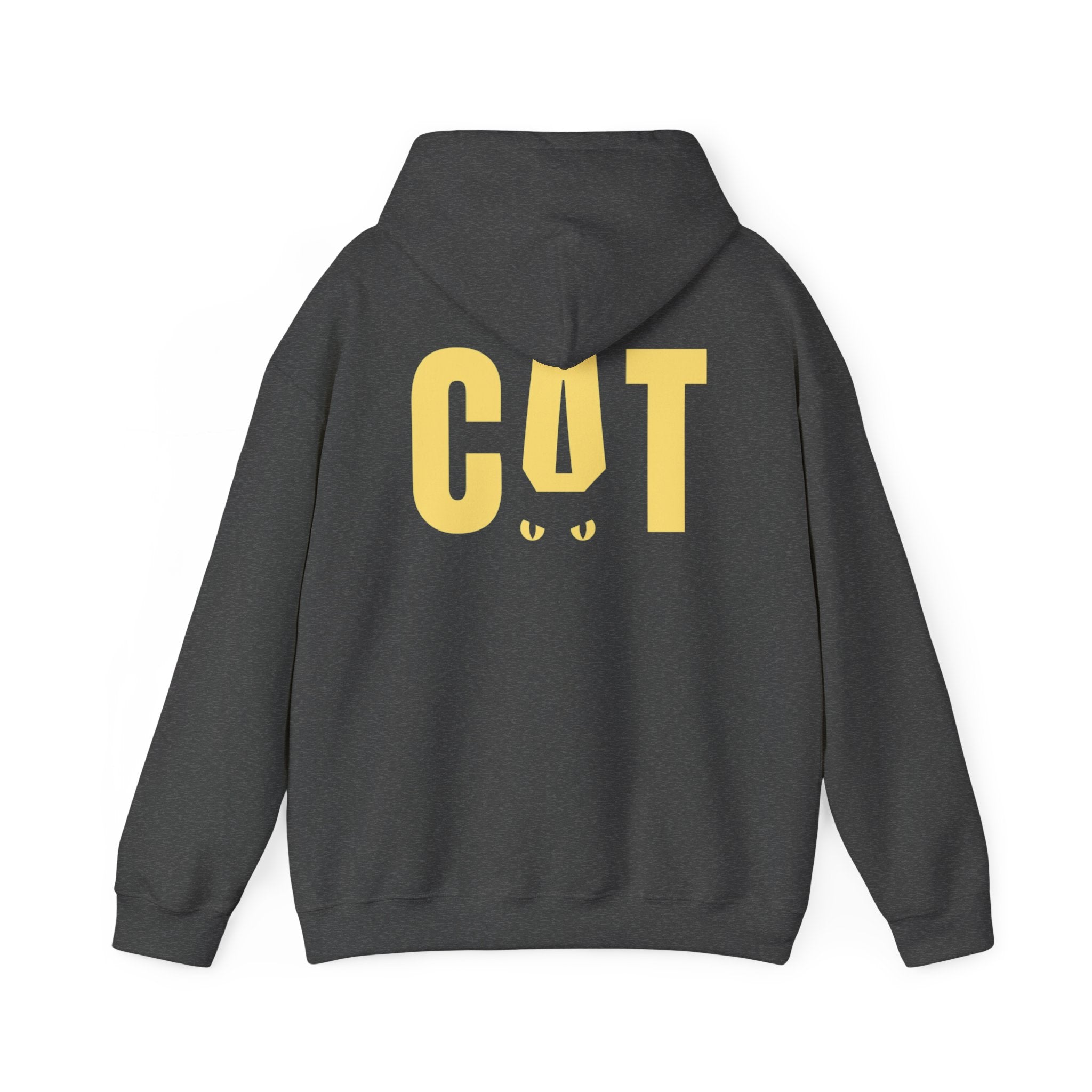 Hoodie — Yellow 'CAT' Back Graphic Pullover