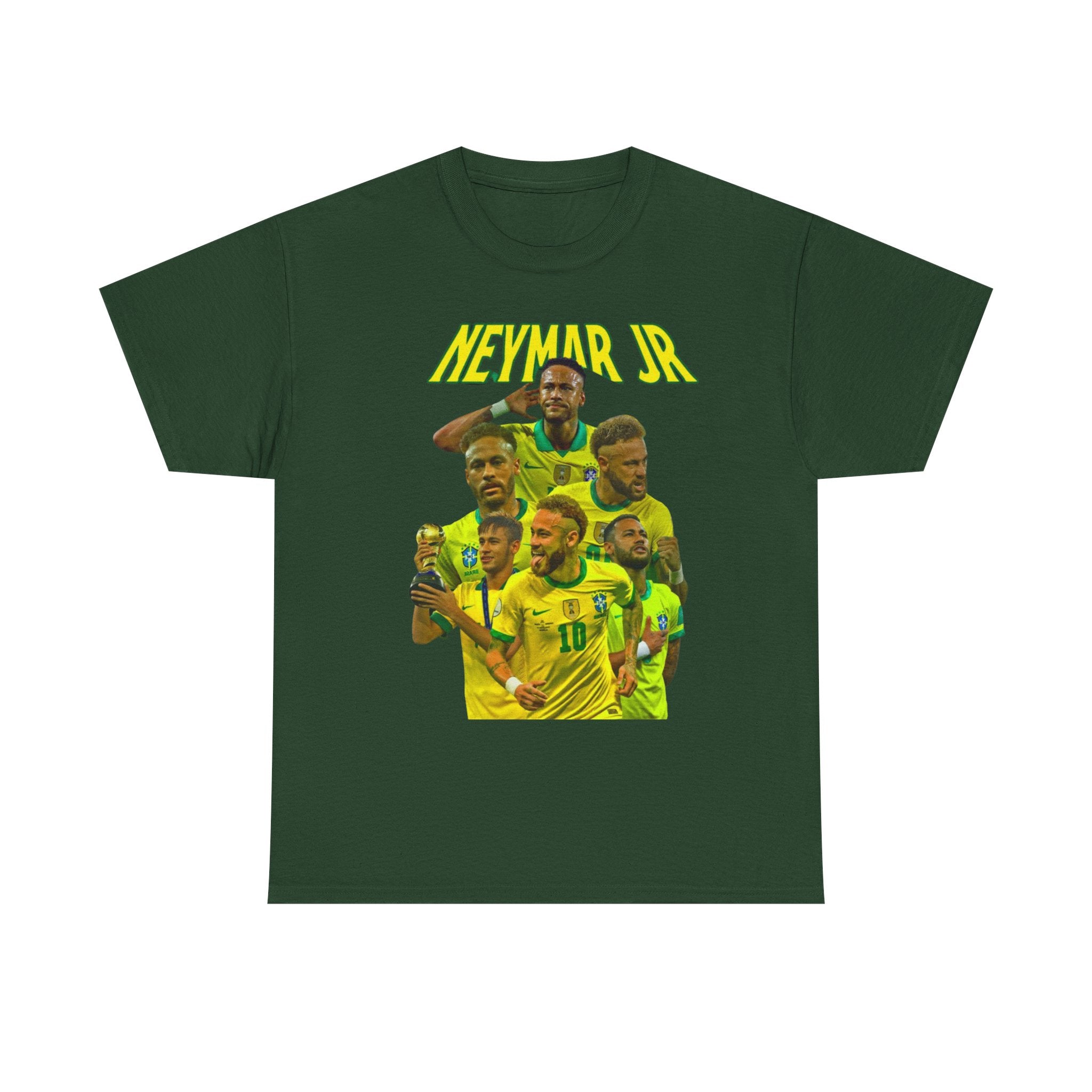 Neymar Jr. Brazil Soccer T‑Shirt – Neon Collage Fan Tee