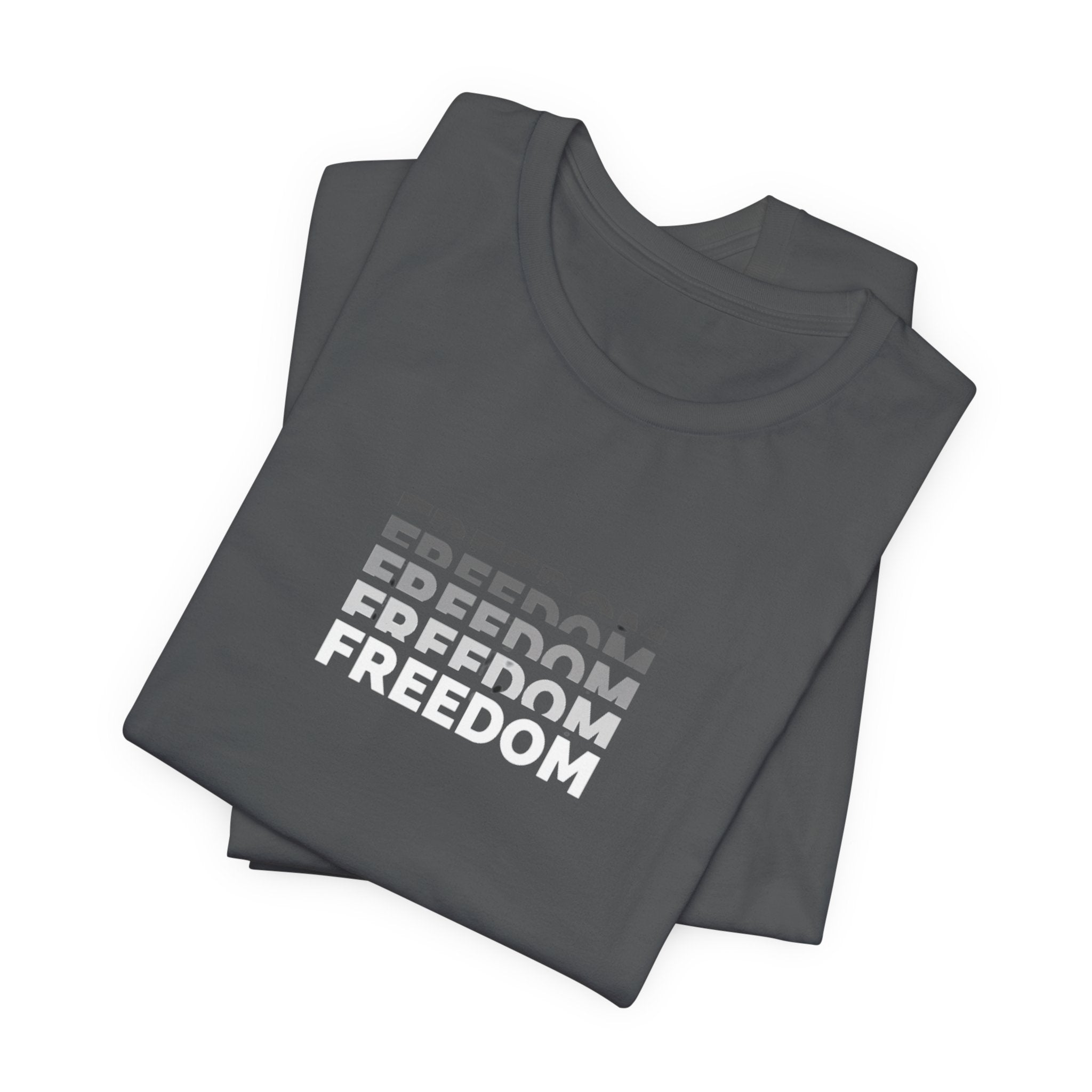 Freedom Repeat Graphic Tee - Minimalist Freedom Text Shirt