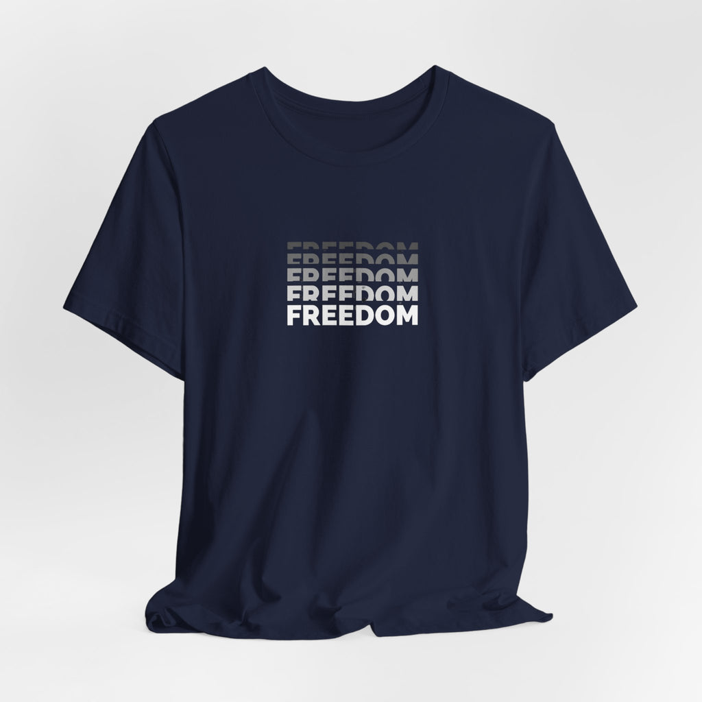 Freedom Repeat Graphic Tee - Minimalist Freedom Text Shirt