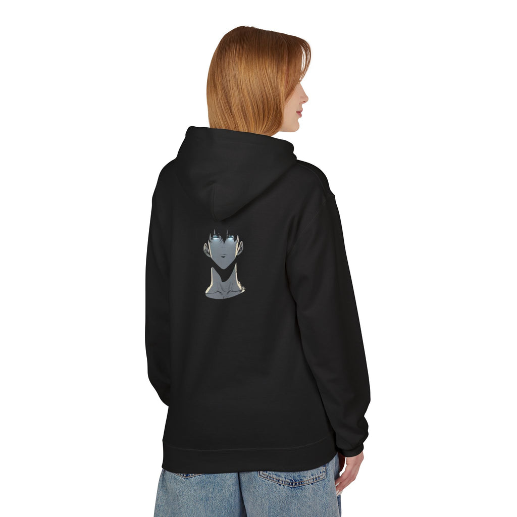 Aura Graphic Hoodie — Minimalist Anime-Inspired Back Portrait