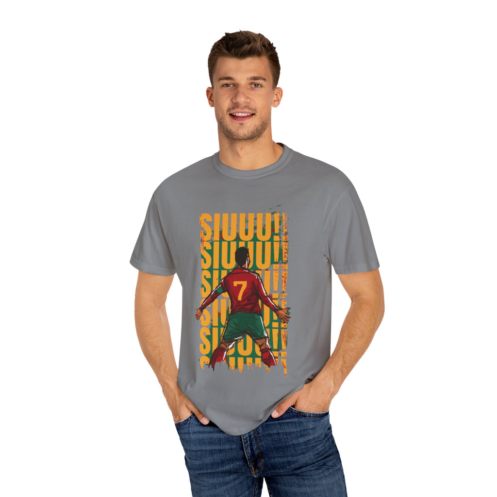 Soccer Celebration T-Shirt — Player #7 Goal Scoring Graphic Tee