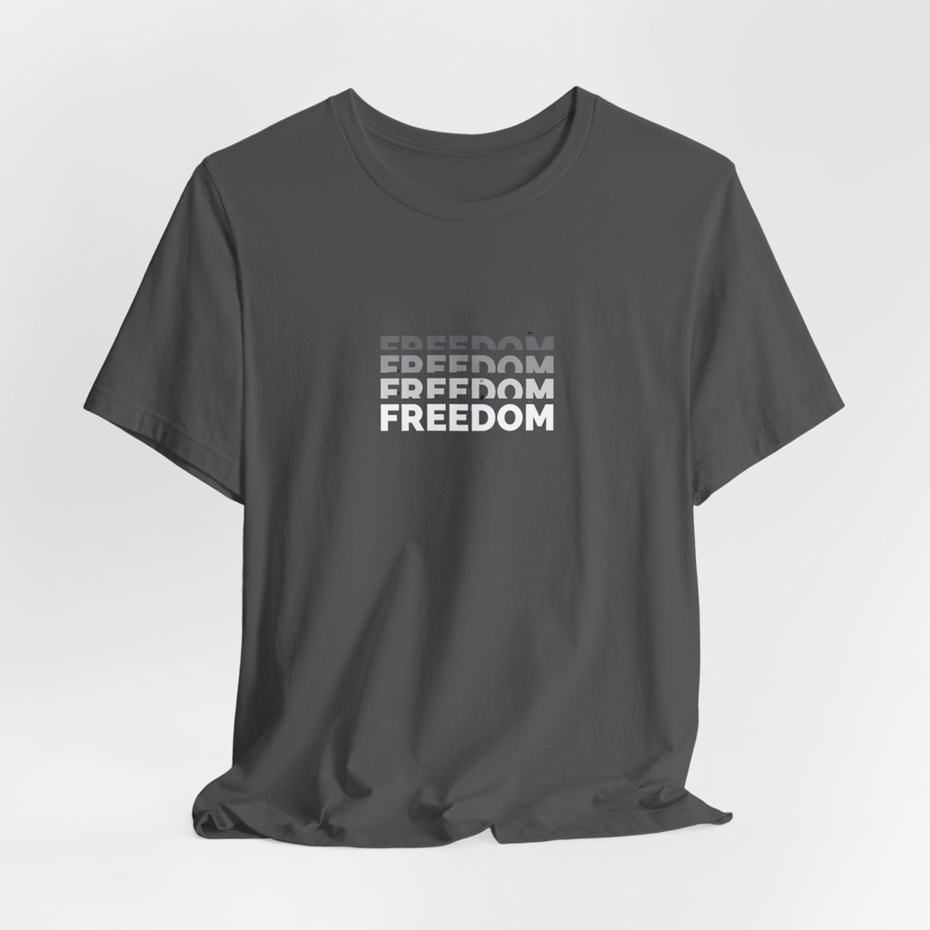 Freedom Repeat Graphic Tee - Minimalist Freedom Text Shirt
