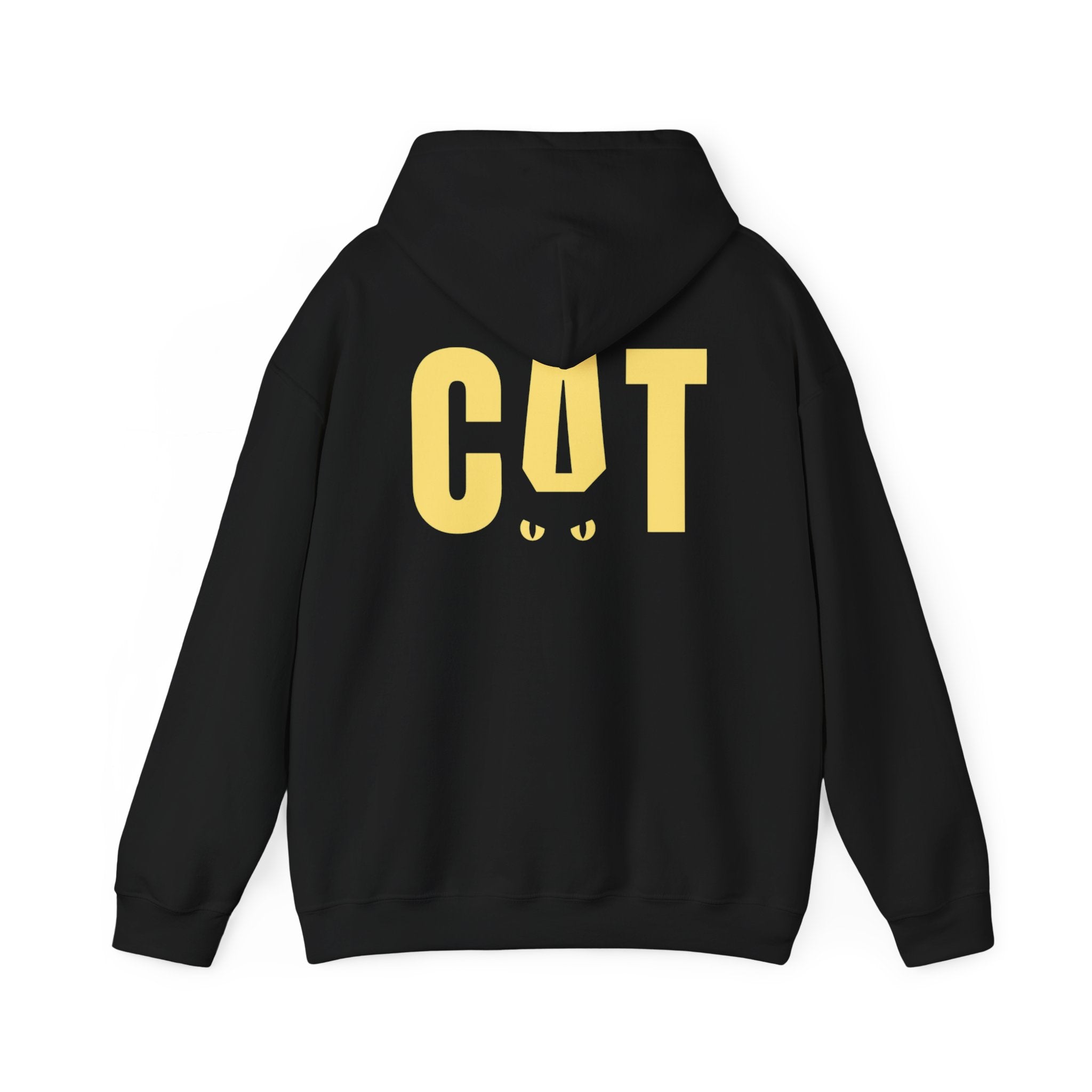 Hoodie — Yellow 'CAT' Back Graphic Pullover
