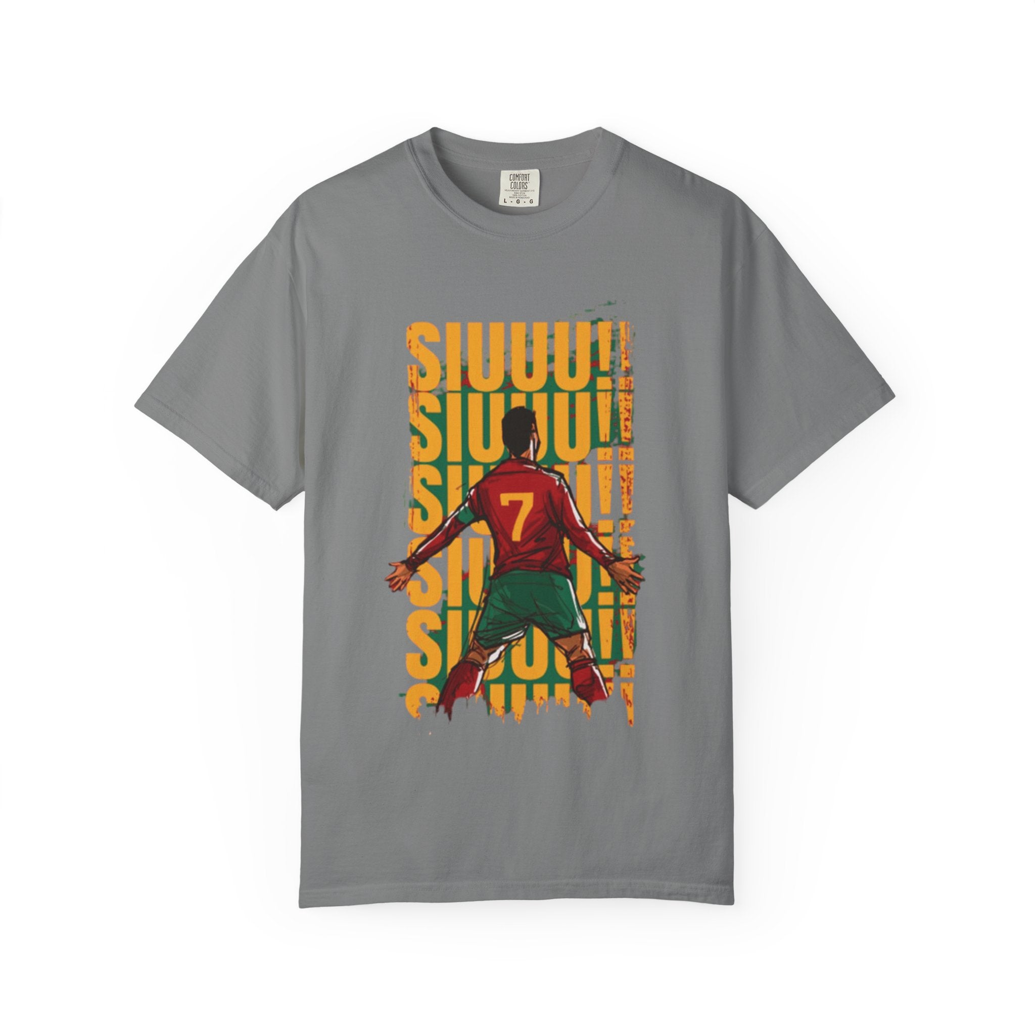 Soccer Celebration T-Shirt — Player #7 Goal Scoring Graphic Tee