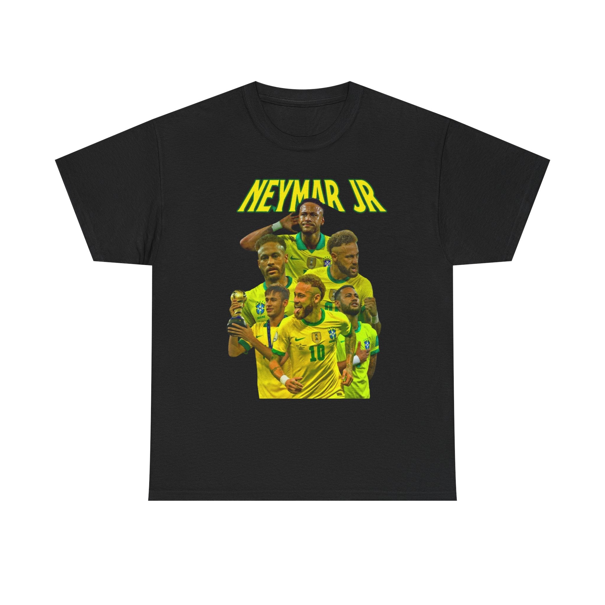 Neymar Jr. Brazil Soccer T‑Shirt – Neon Collage Fan Tee