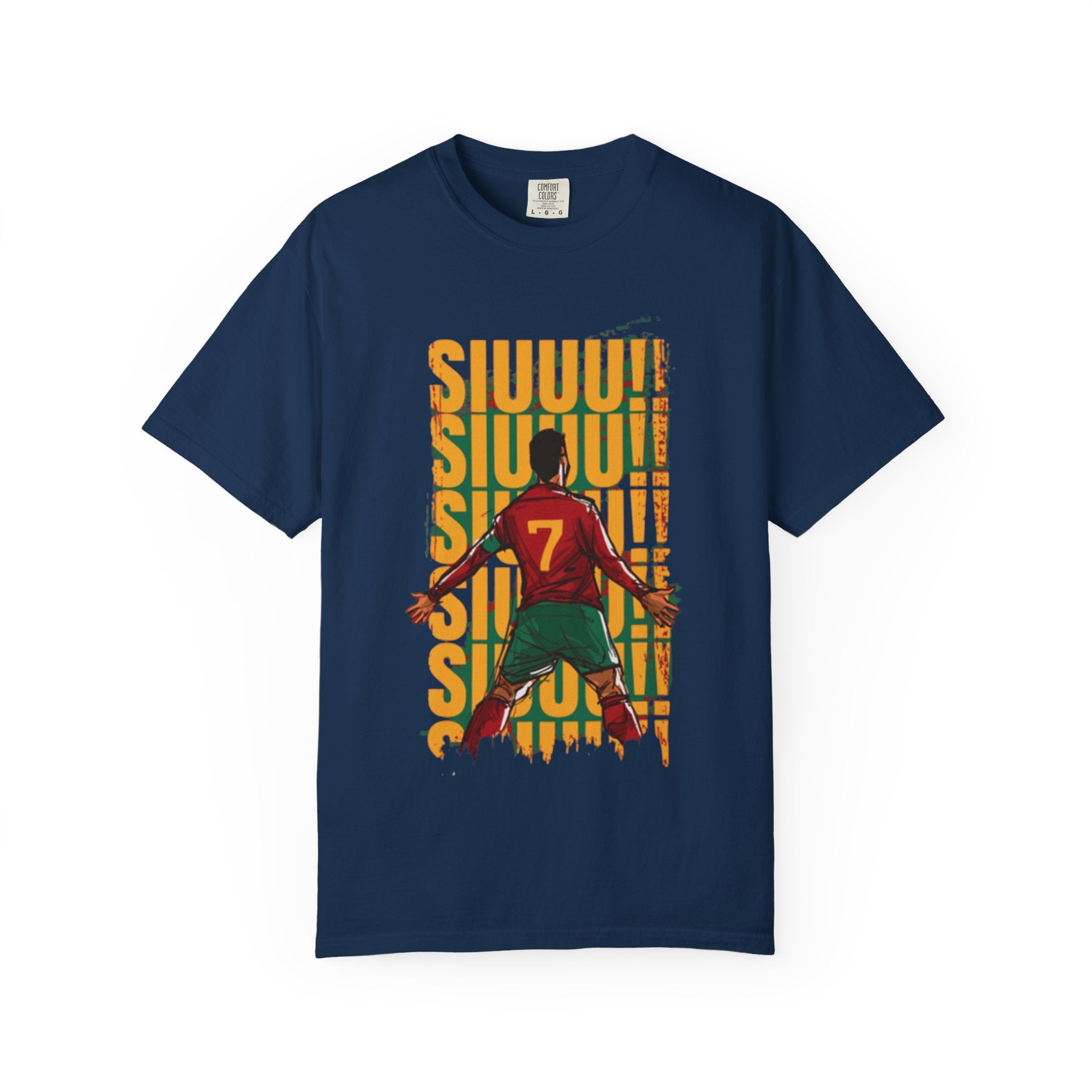 Soccer Celebration T-Shirt — Player #7 Goal Scoring Graphic Tee