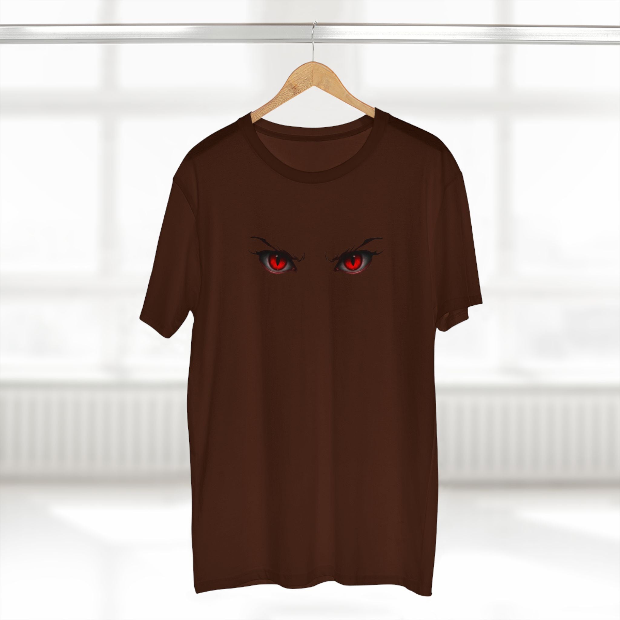 Anime Demon Eyes Tee — Red Back Graphic Naruto-Style Jutsu Shirt