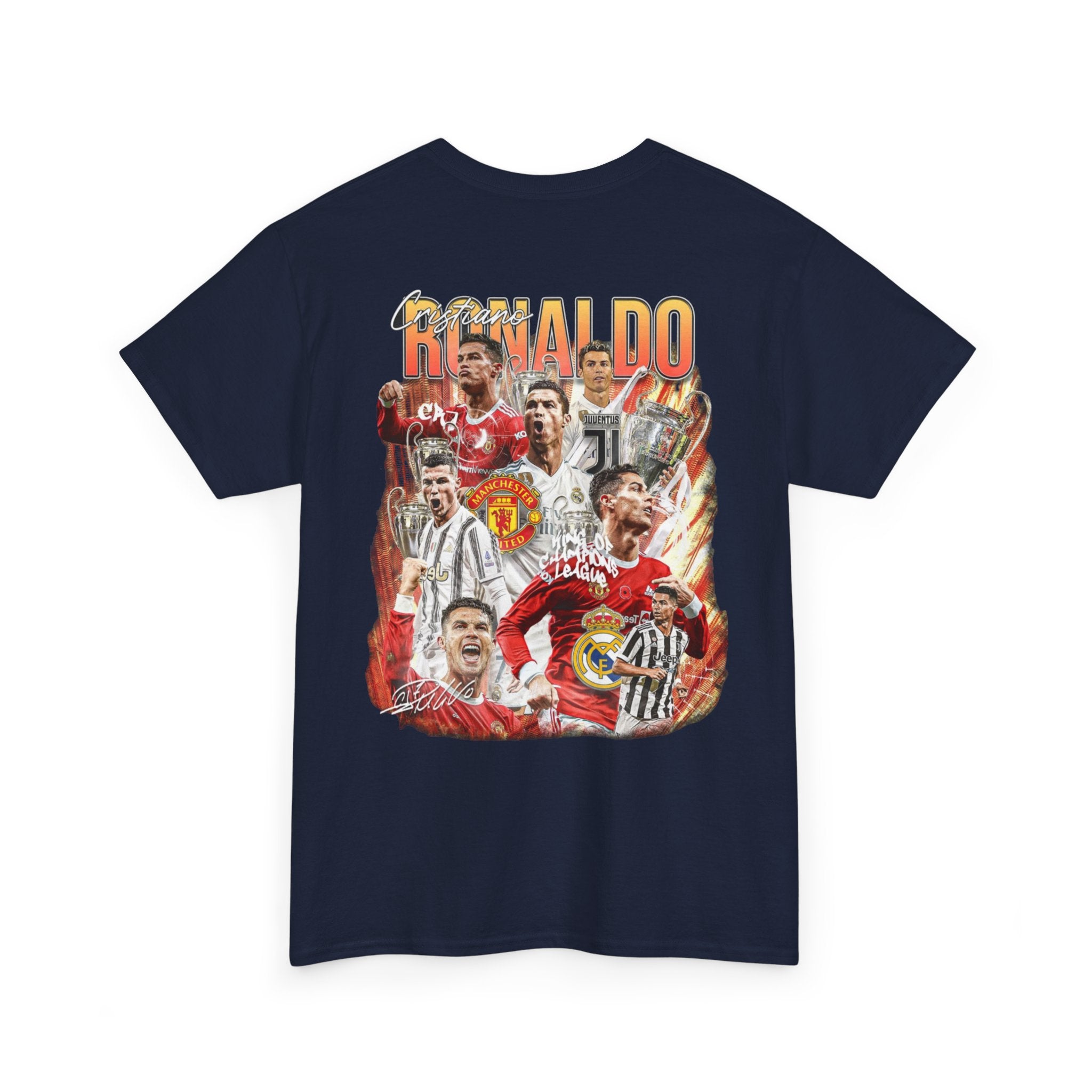 Legendary Football Collage Tee — 'Ronaldo' Graphic Soccer Shirt