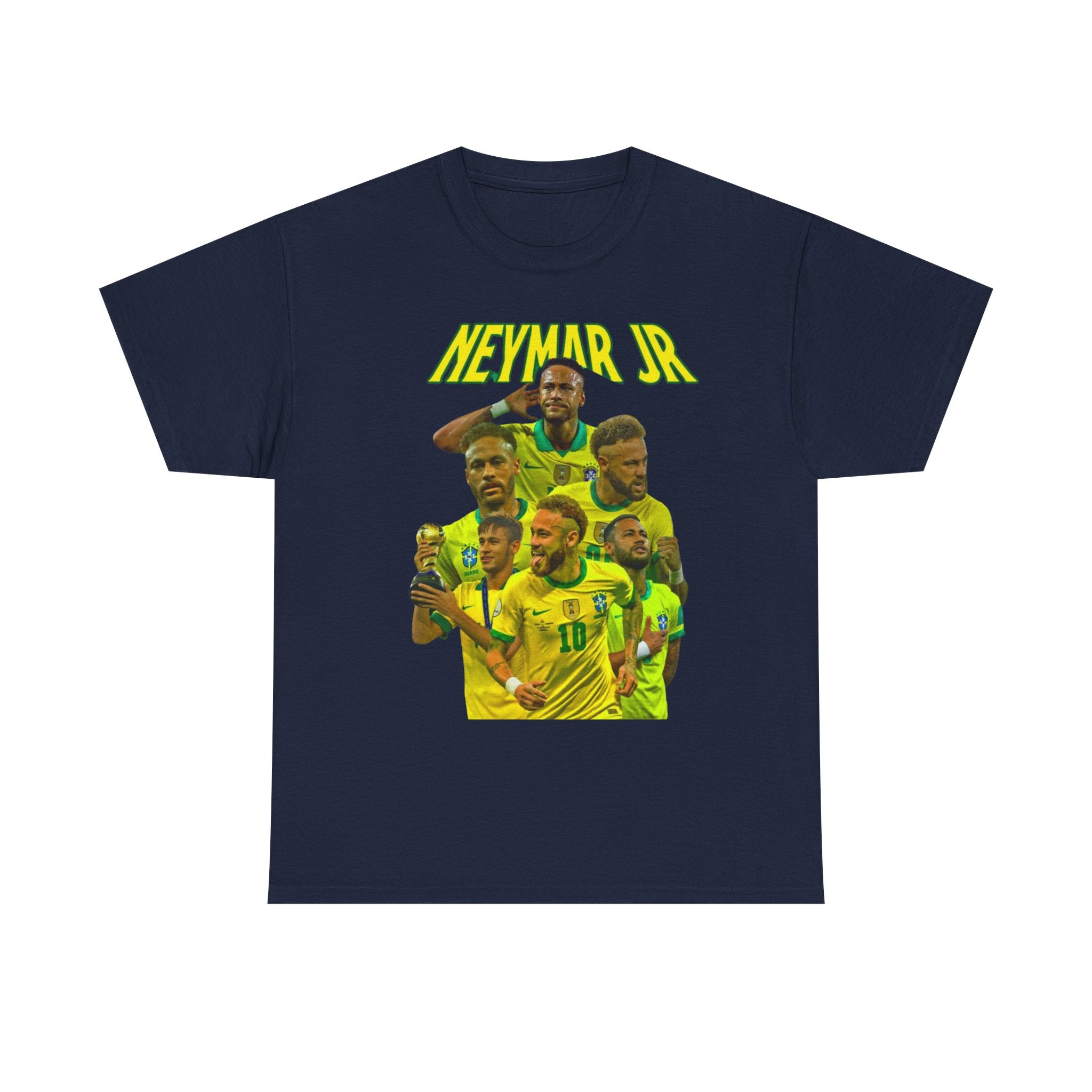 Neymar Jr. Brazil Soccer T‑Shirt – Neon Collage Fan Tee