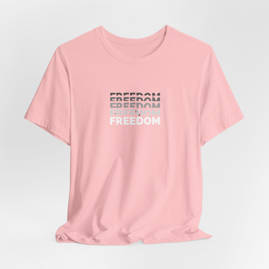 Freedom Repeat Graphic Tee - Minimalist Freedom Text Shirt