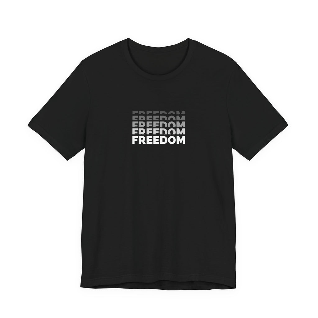 Freedom Repeat Graphic Tee - Minimalist Freedom Text Shirt