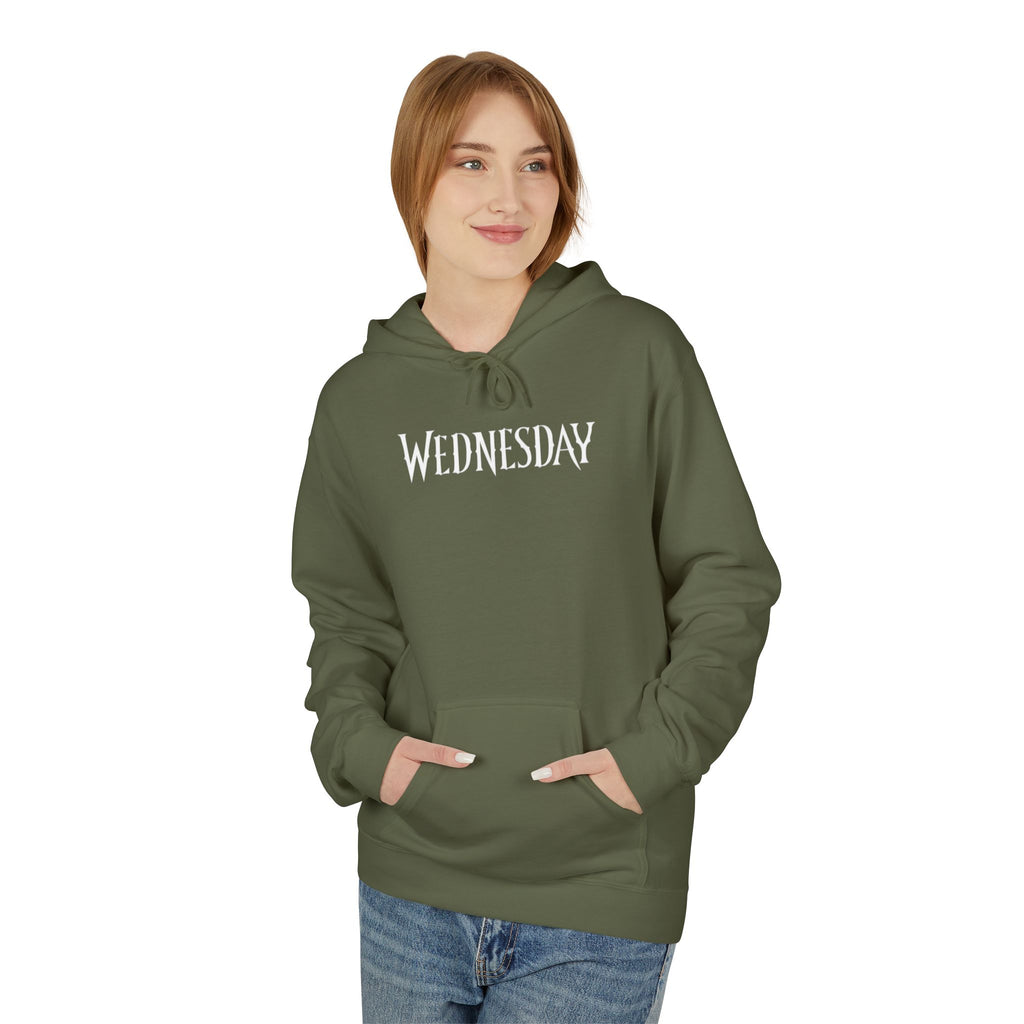 Wednesday Hoodie — Gothic Script Day-of-Week Pullover for Fans