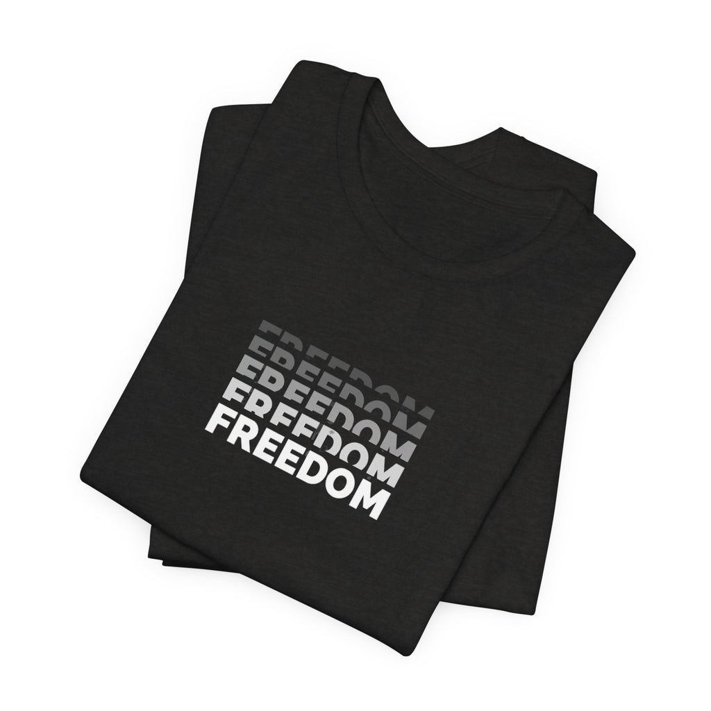 Freedom Repeat Graphic Tee - Minimalist Freedom Text Shirt