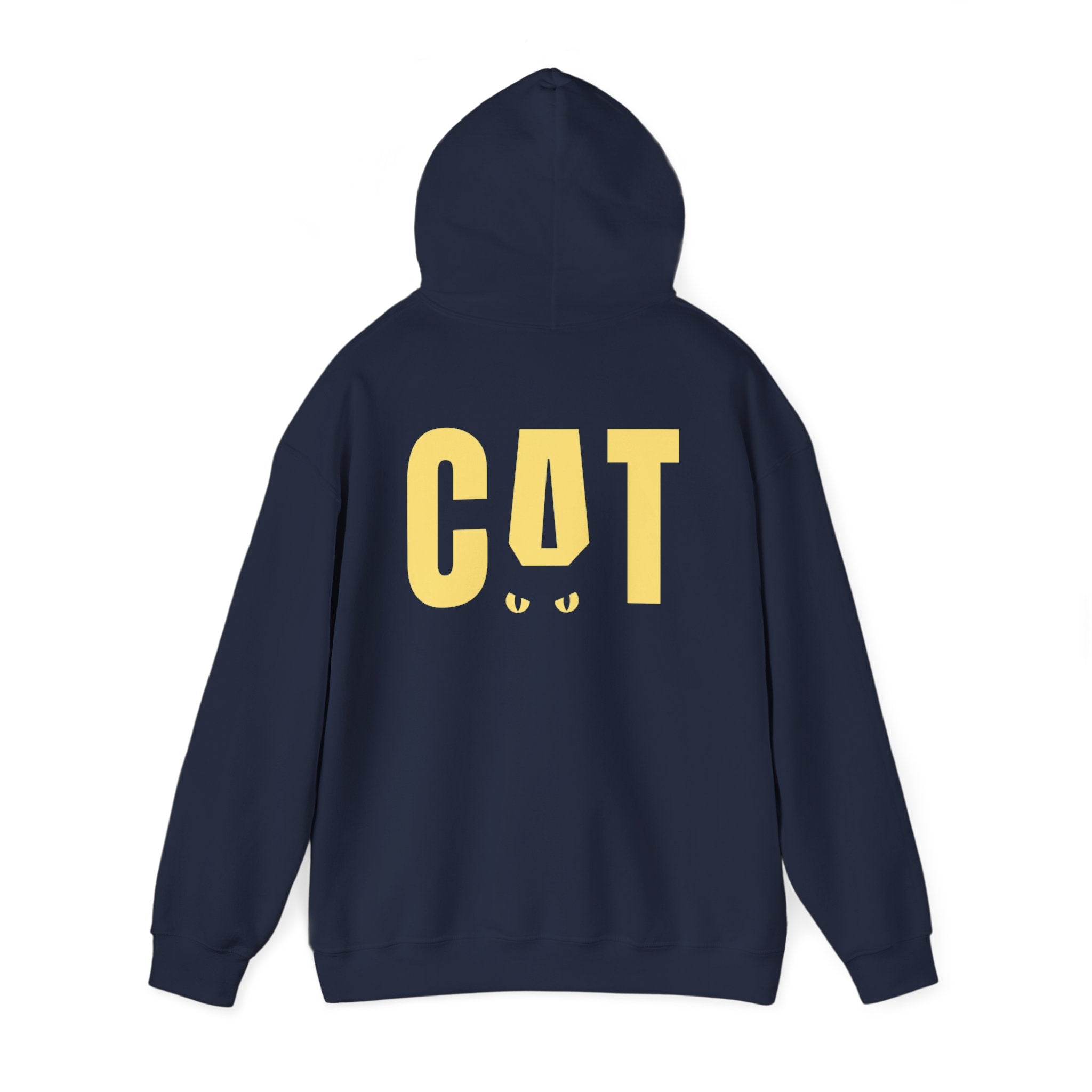 Hoodie — Yellow 'CAT' Back Graphic Pullover
