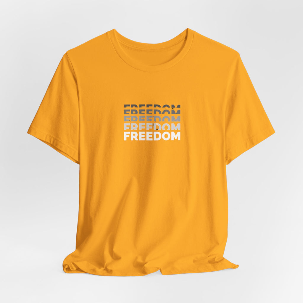 Freedom Repeat Graphic Tee - Minimalist Freedom Text Shirt