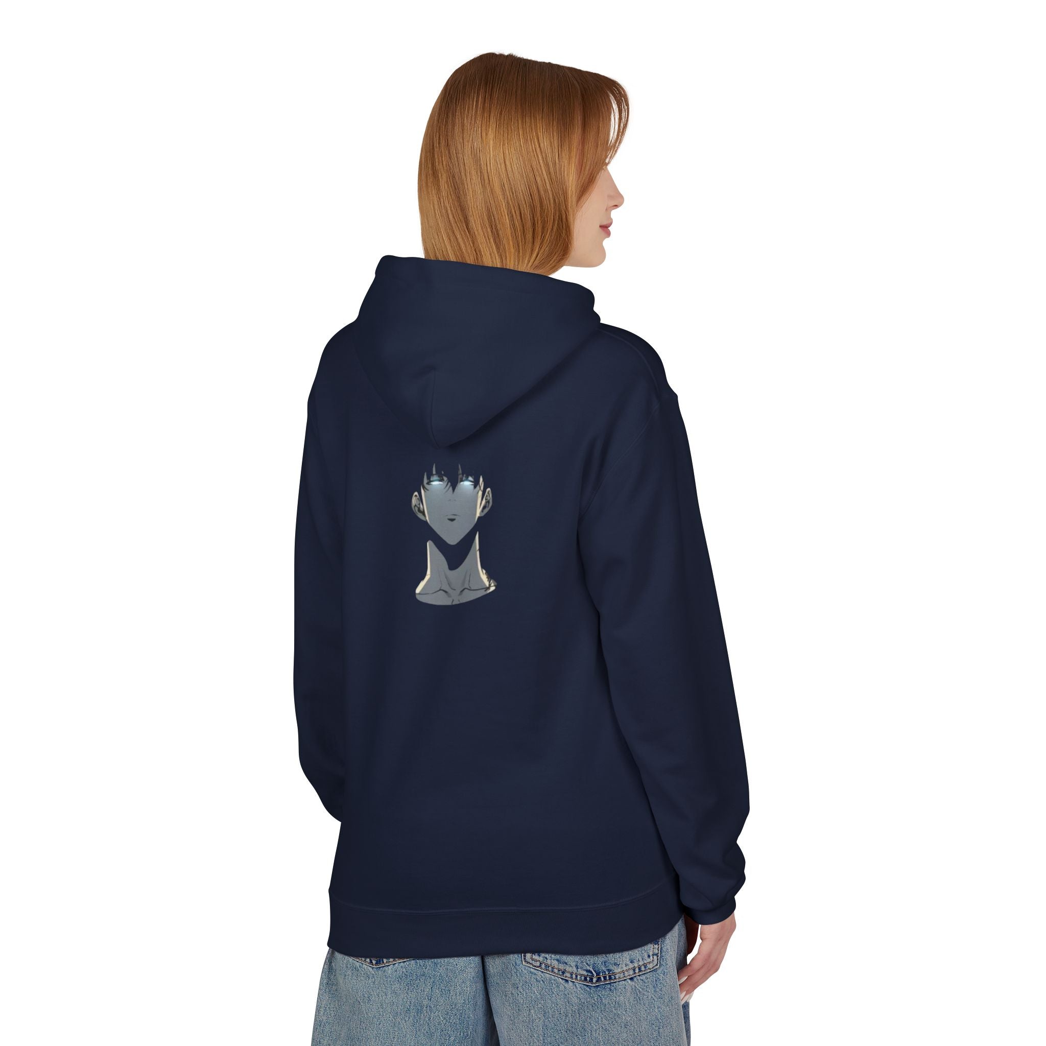 Aura Graphic Hoodie — Minimalist Anime-Inspired Back Portrait