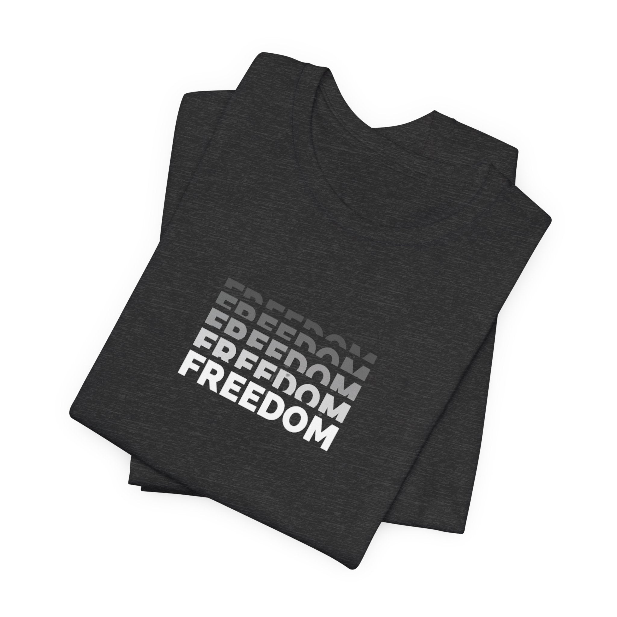 Freedom Repeat Graphic Tee - Minimalist Freedom Text Shirt
