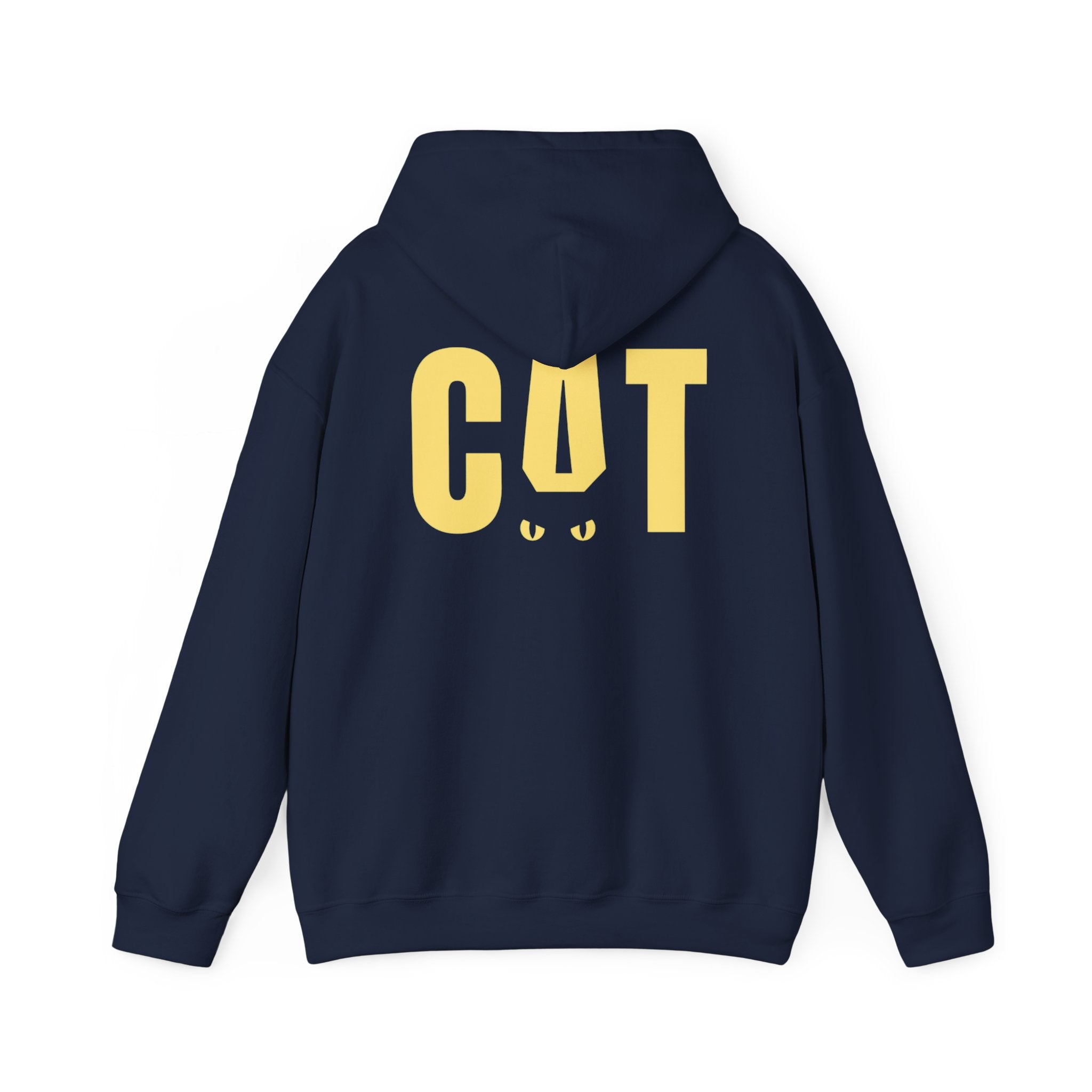 Hoodie — Yellow 'CAT' Back Graphic Pullover