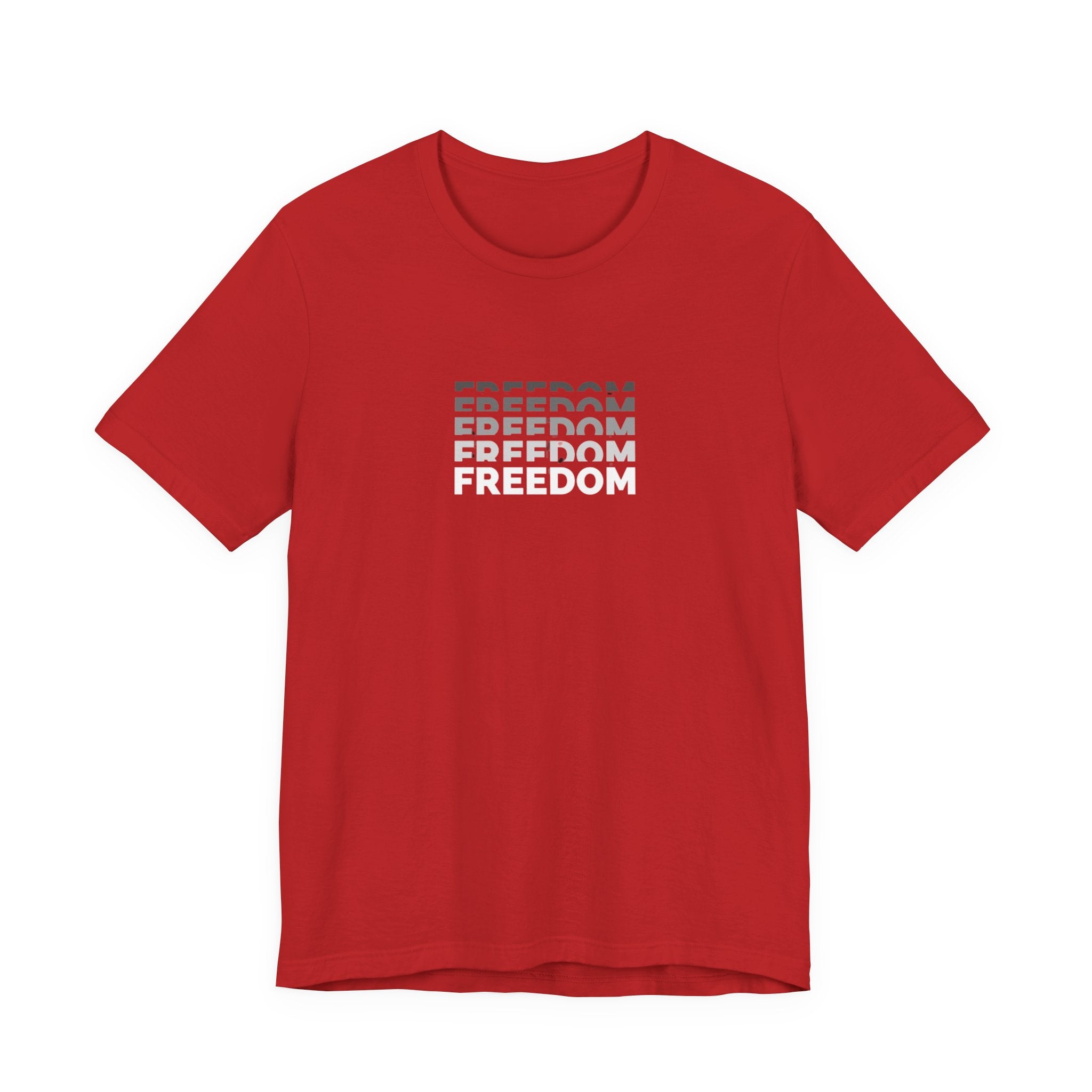 Freedom Repeat Graphic Tee - Minimalist Freedom Text Shirt