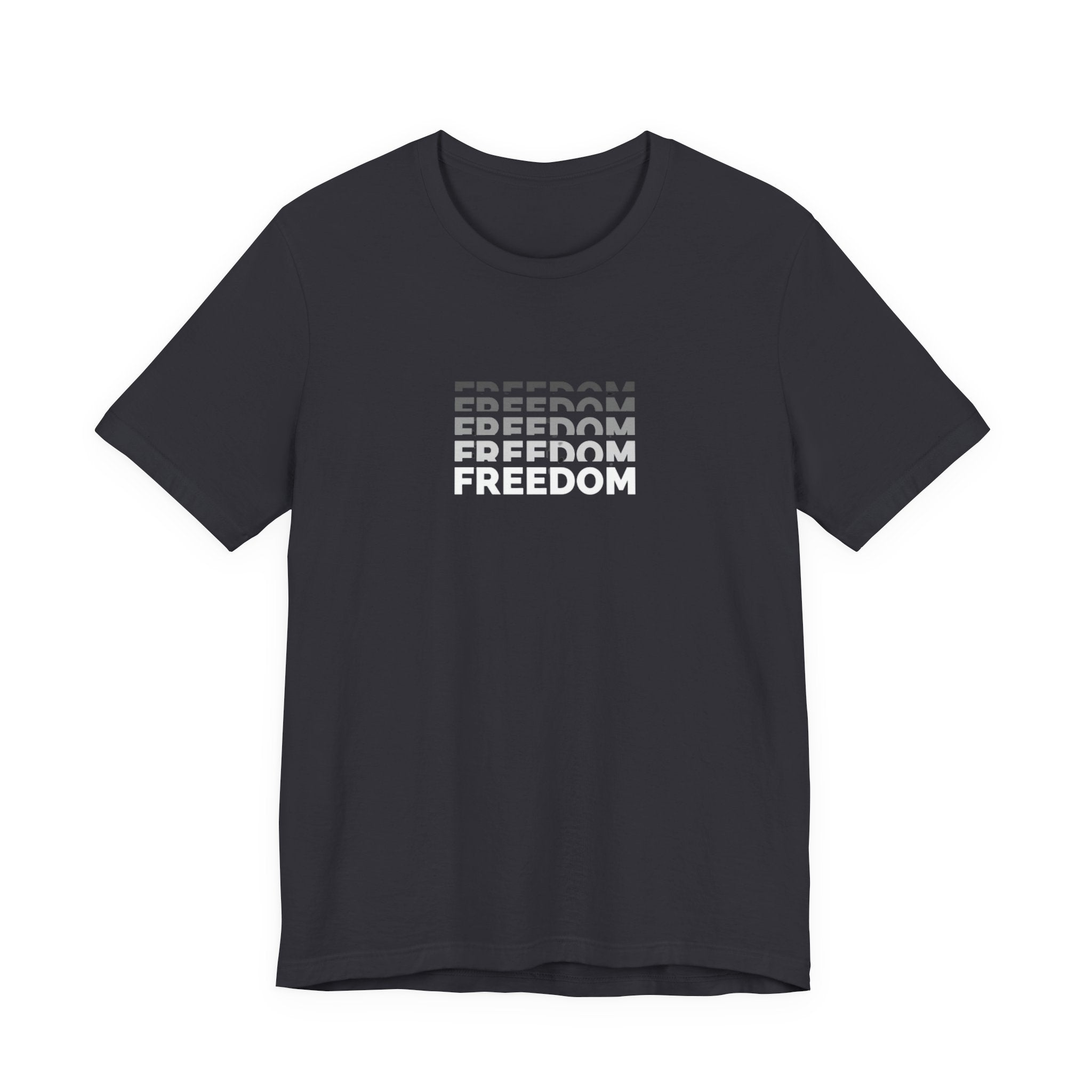Freedom Repeat Graphic Tee - Minimalist Freedom Text Shirt