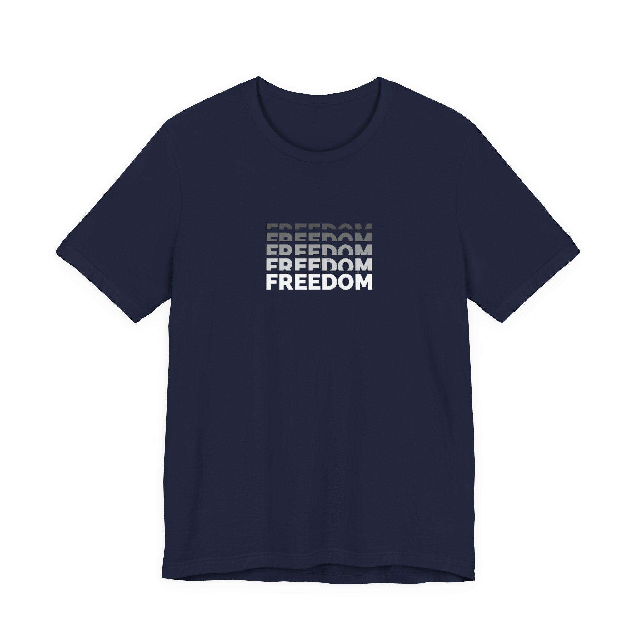 Freedom Repeat Graphic Tee - Minimalist Freedom Text Shirt