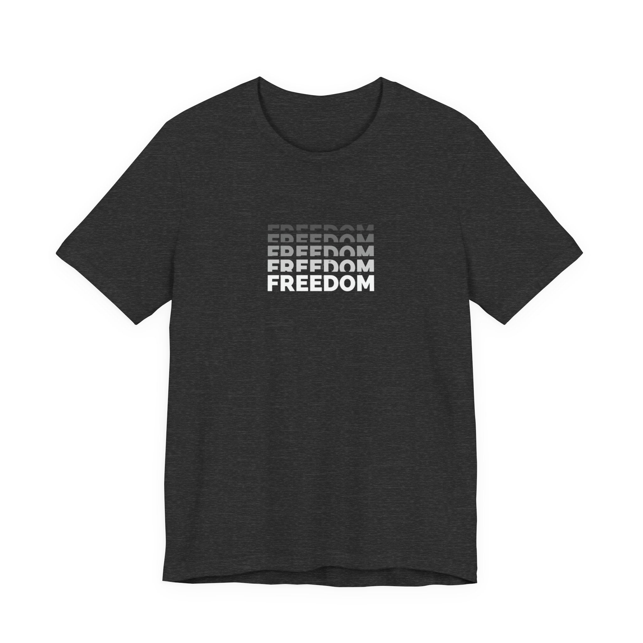 Freedom Repeat Graphic Tee - Minimalist Freedom Text Shirt