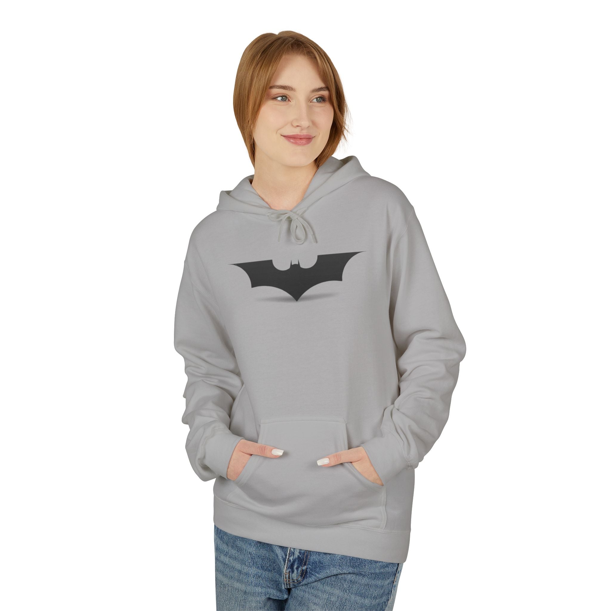 Bat Emblem Hoodie — Minimal Gothic Pullover