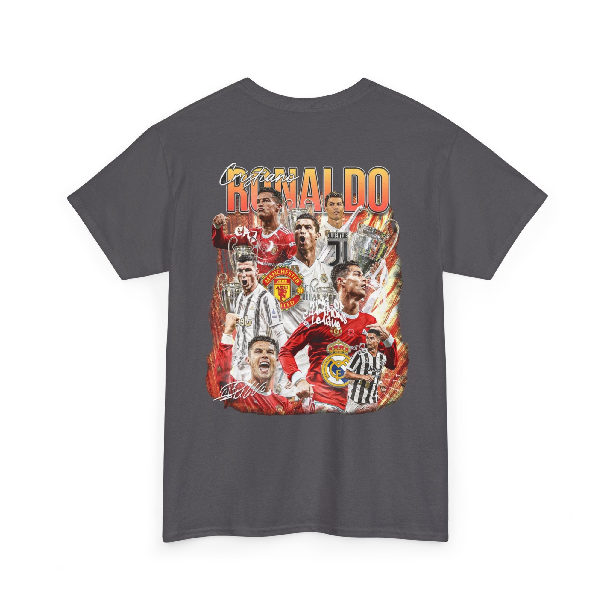 Legendary Football Collage Tee — 'Ronaldo' Graphic Soccer Shirt