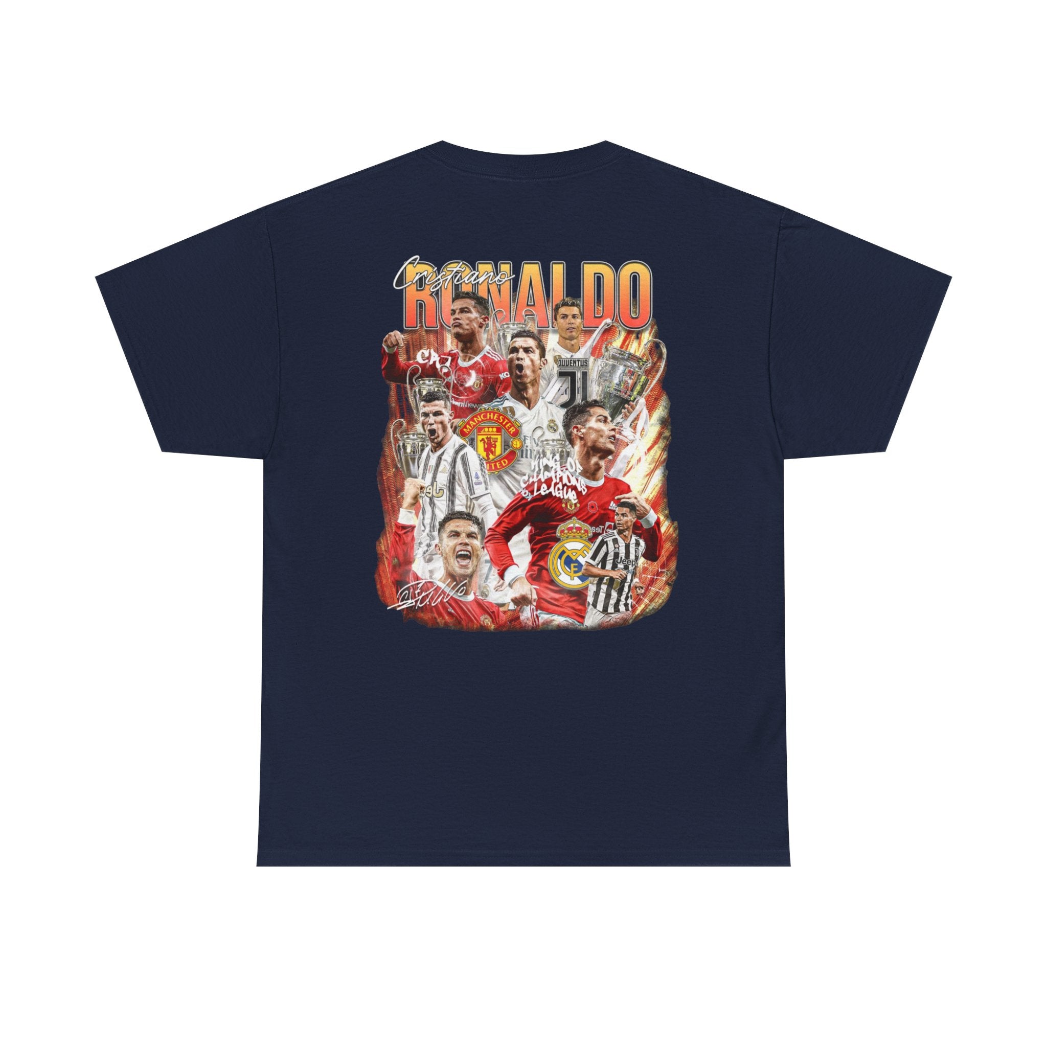 Legendary Football Collage Tee — 'Ronaldo' Graphic Soccer Shirt
