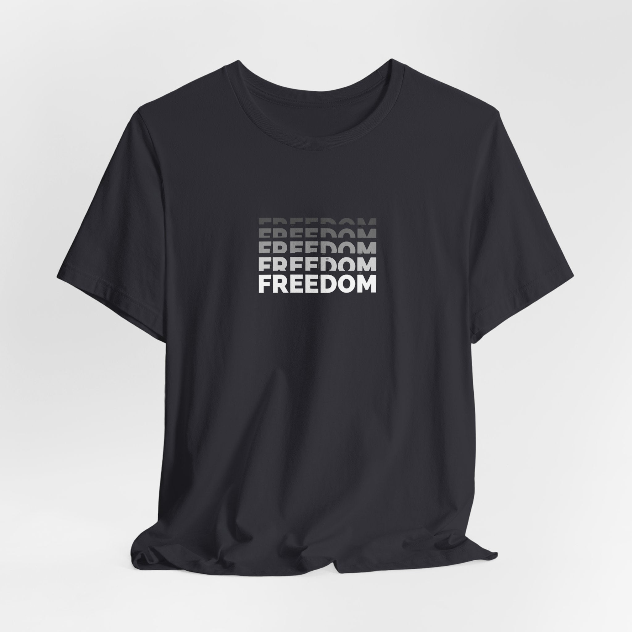 Freedom Repeat Graphic Tee - Minimalist Freedom Text Shirt