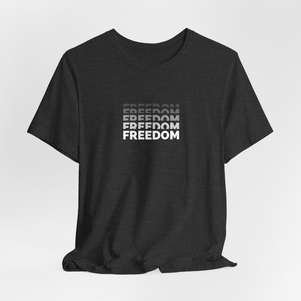 Freedom Repeat Graphic Tee - Minimalist Freedom Text Shirt