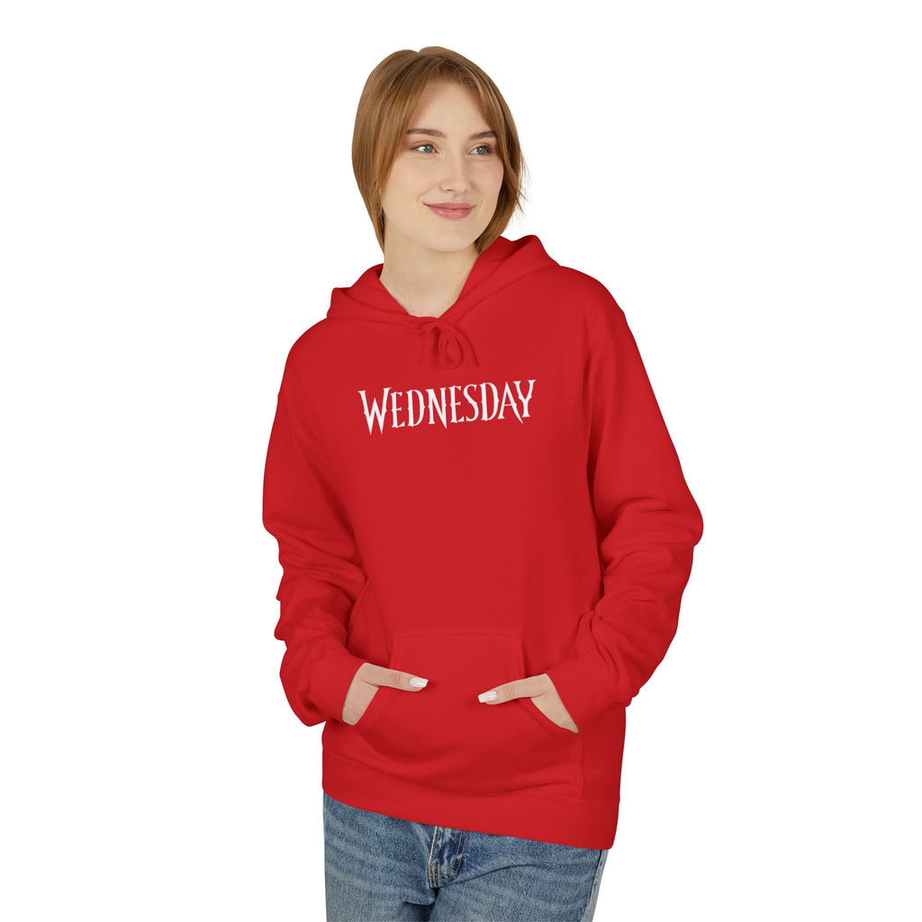 Wednesday Hoodie — Gothic Script Day-of-Week Pullover for Fans