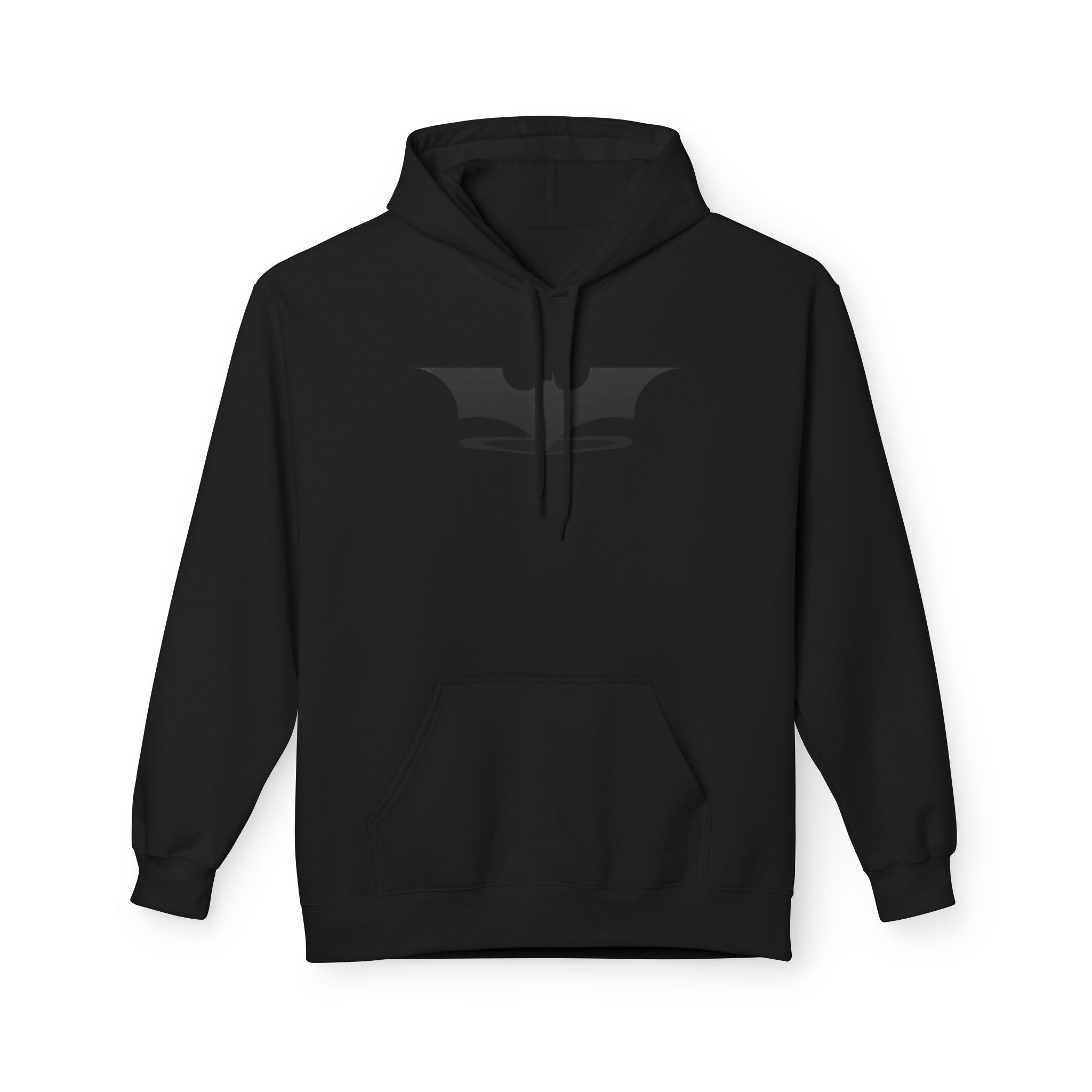 Bat Emblem Hoodie — Minimal Gothic Pullover