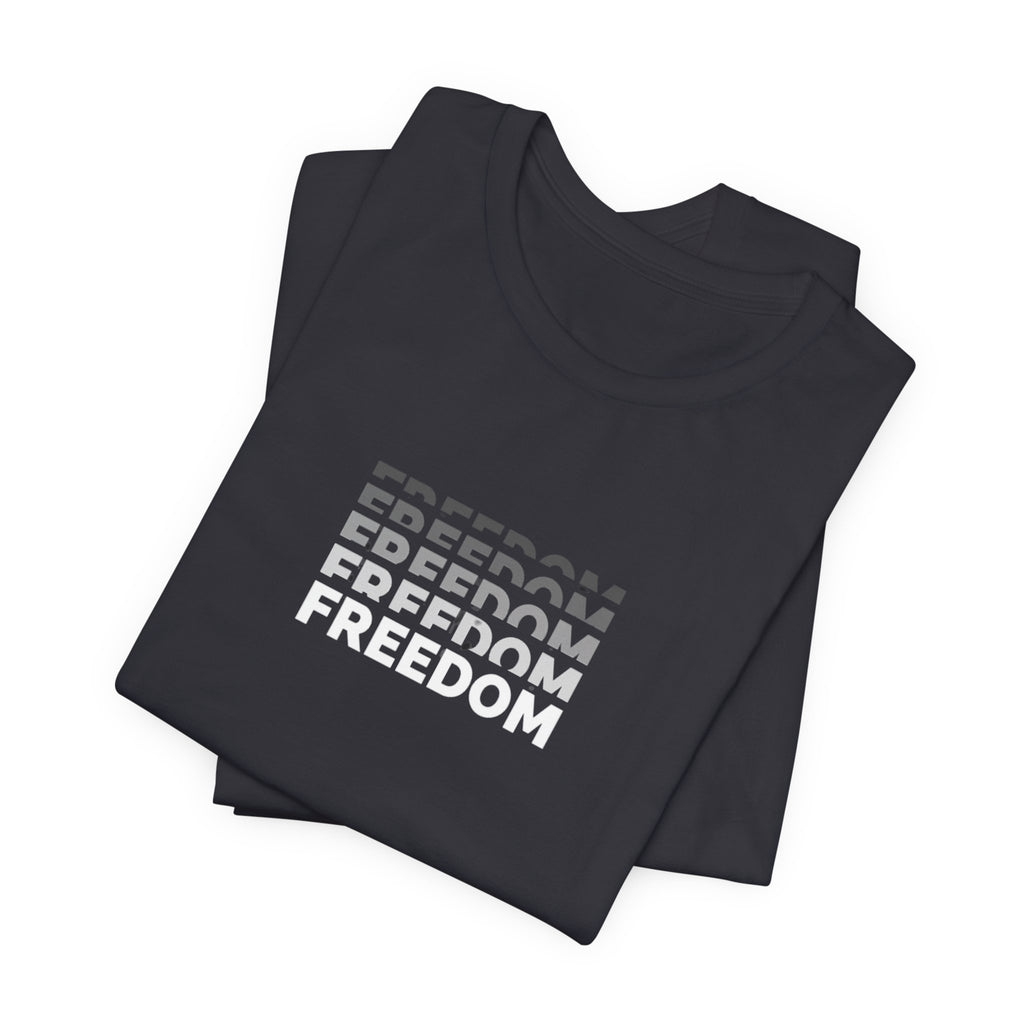 Freedom Repeat Graphic Tee - Minimalist Freedom Text Shirt