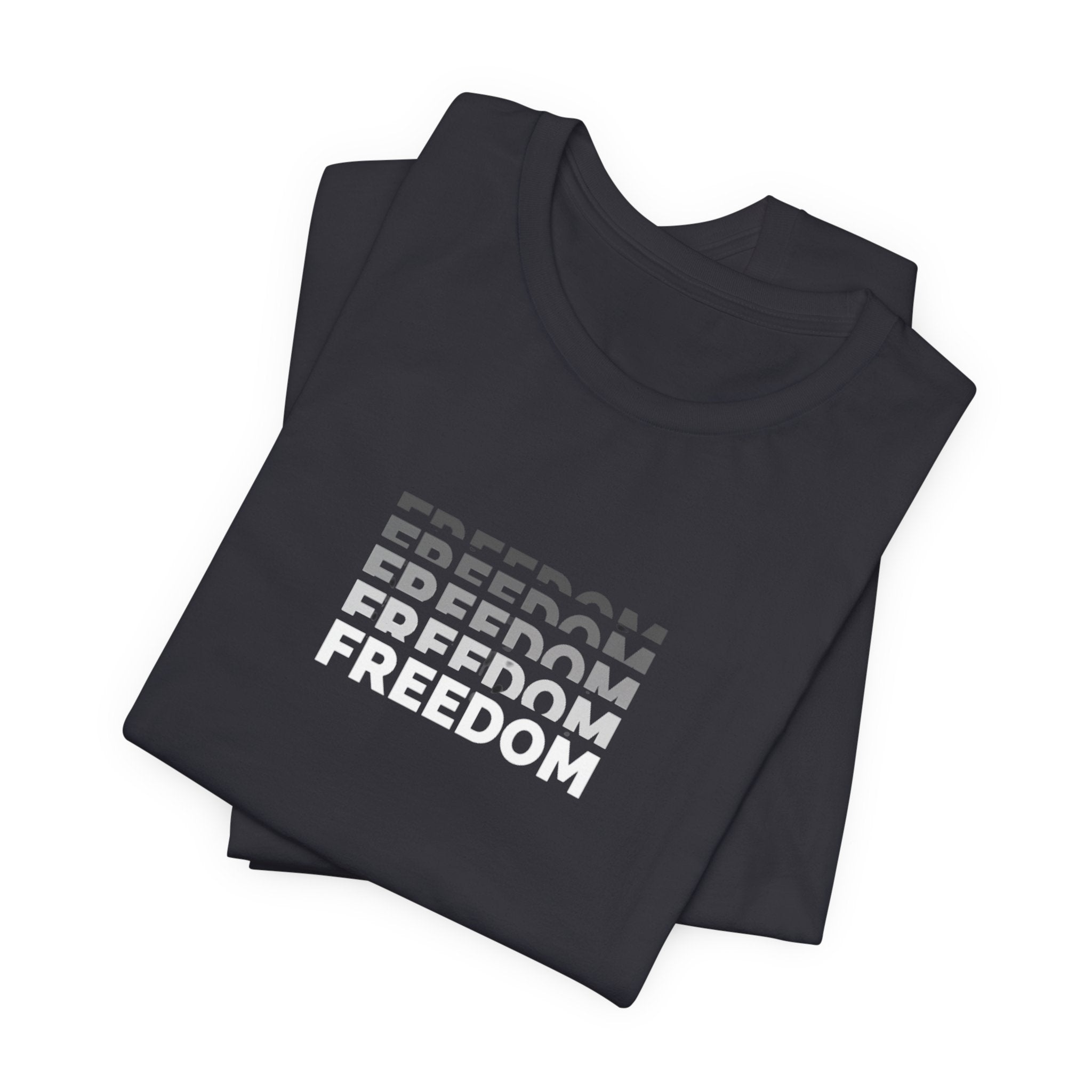 Freedom Repeat Graphic Tee - Minimalist Freedom Text Shirt