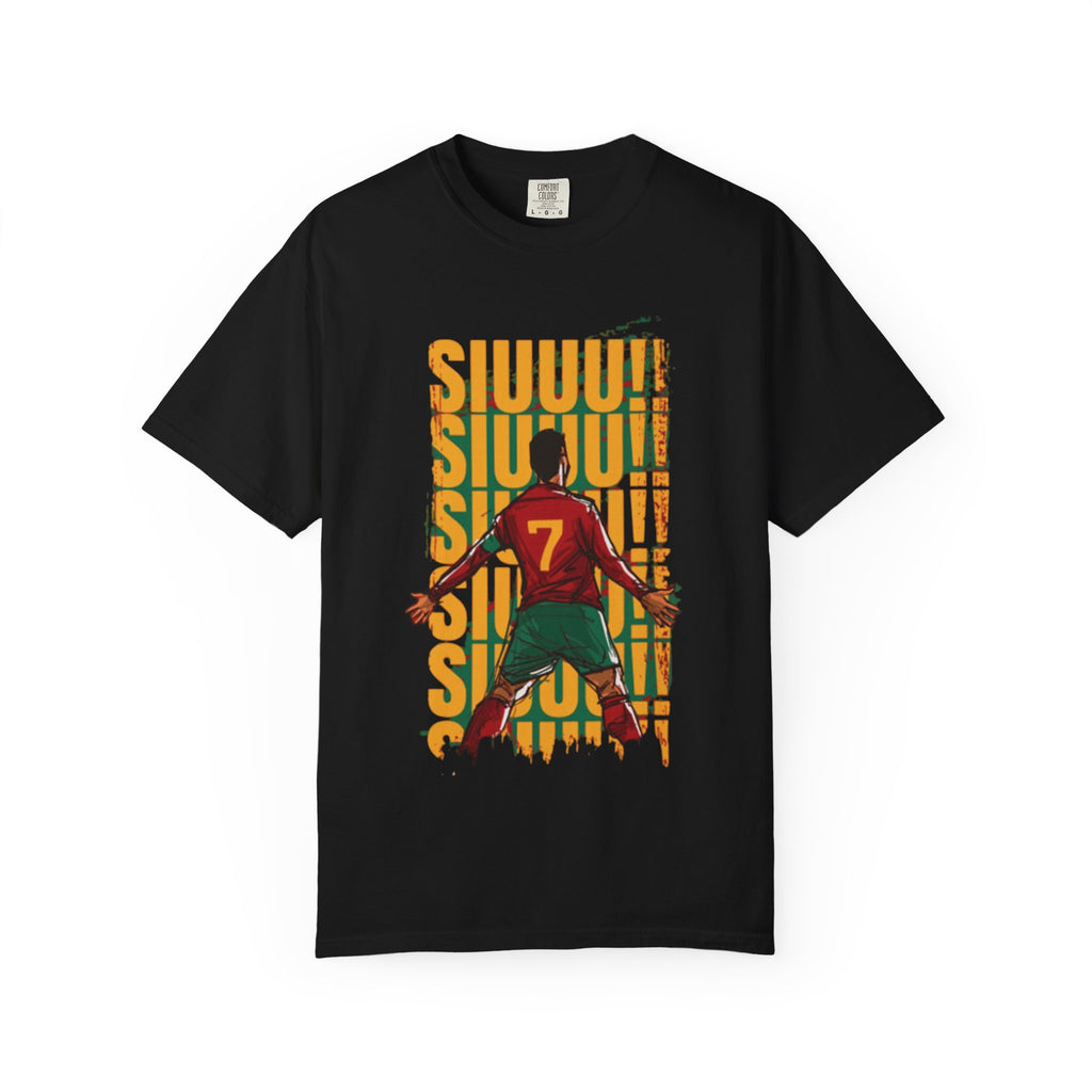 Soccer Celebration T-Shirt — Player #7 Goal Scoring Graphic Tee