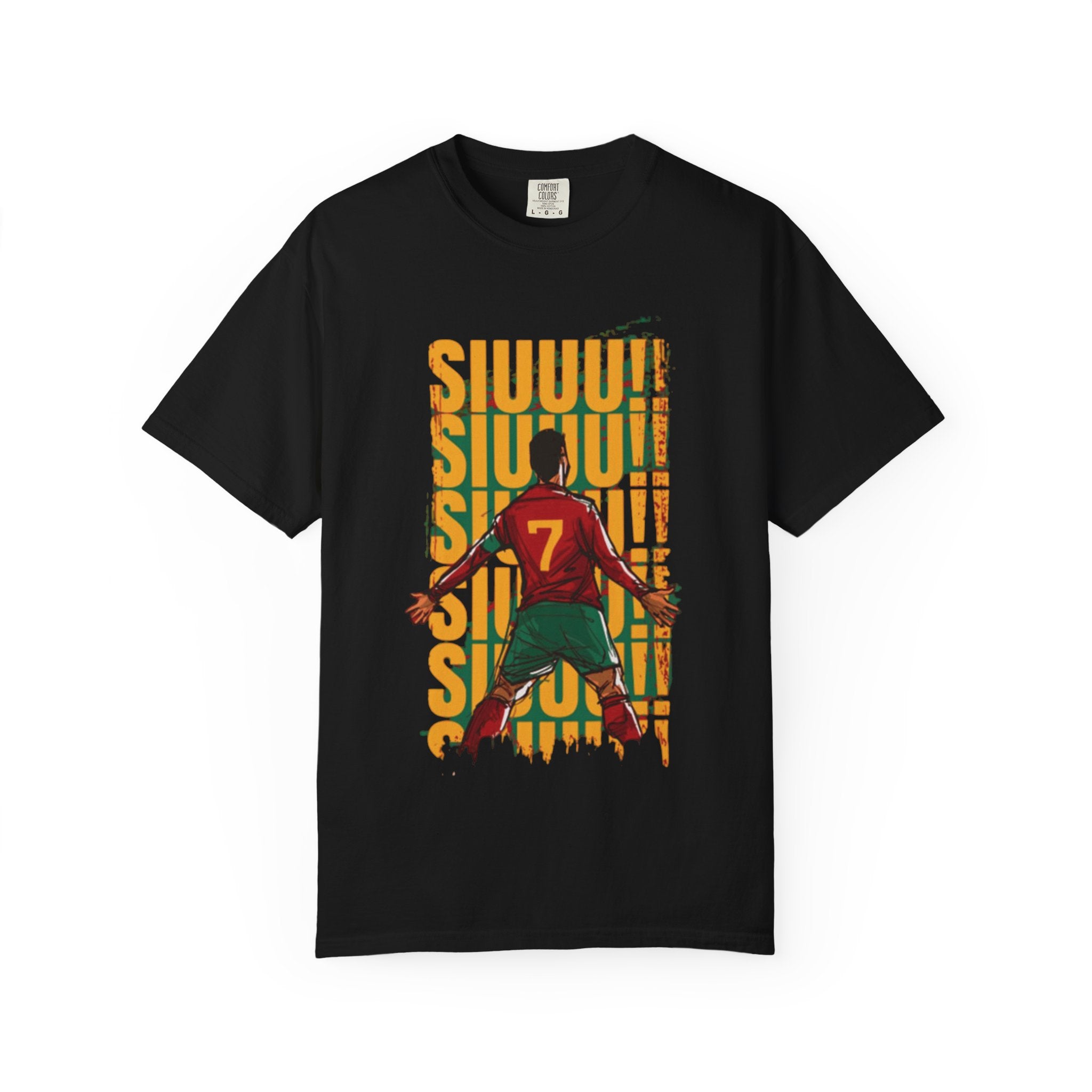 Soccer Celebration T-Shirt — Player #7 Goal Scoring Graphic Tee